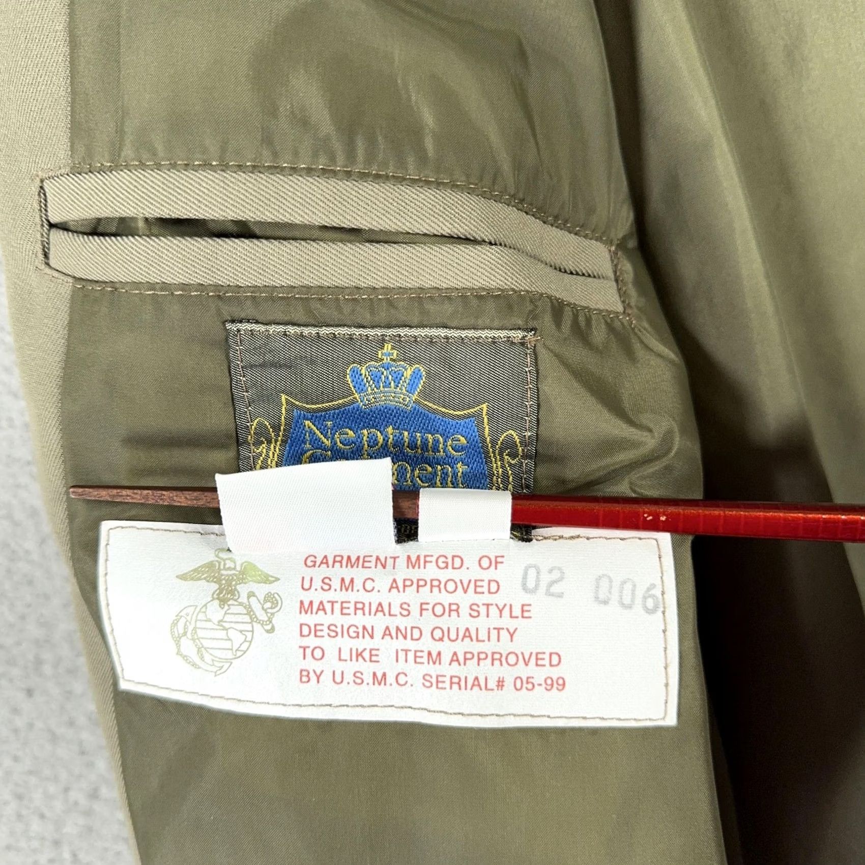 Olive VINTAGE USMC Marine Corps jacket Mens 48 X-Long Olive Green Wool Zip Epaulets Military 90s Made USA Size US M / EU 48-50 / 2 - 5 Thumbnail