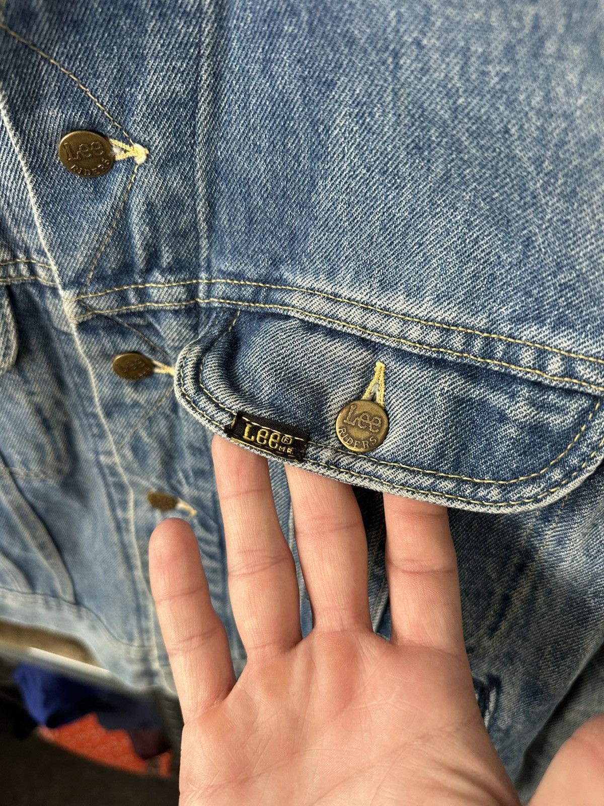 Lee 🚨Crazy Vintage 90s Lee Riders Blue Denim Trucker Jacket USA Size US S / EU 44-46 / 1 - 6 Thumbnail