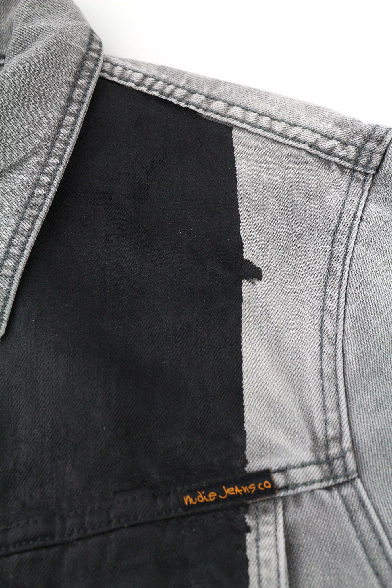Nudie Jeans PERRY L Organic Black Striped Washed Logo Jacket 80743 Size US L / EU 52-54 / 3 - 8 Thumbnail