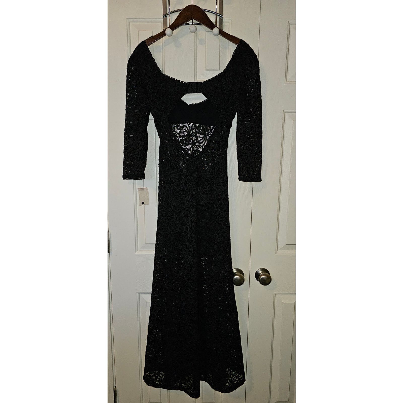 Free People New FREE PEOPLE Adored Maxi Dress LACE $198 X-SMALL Black Size XS / US 0-2 / IT 36-38 - 5 Thumbnail
