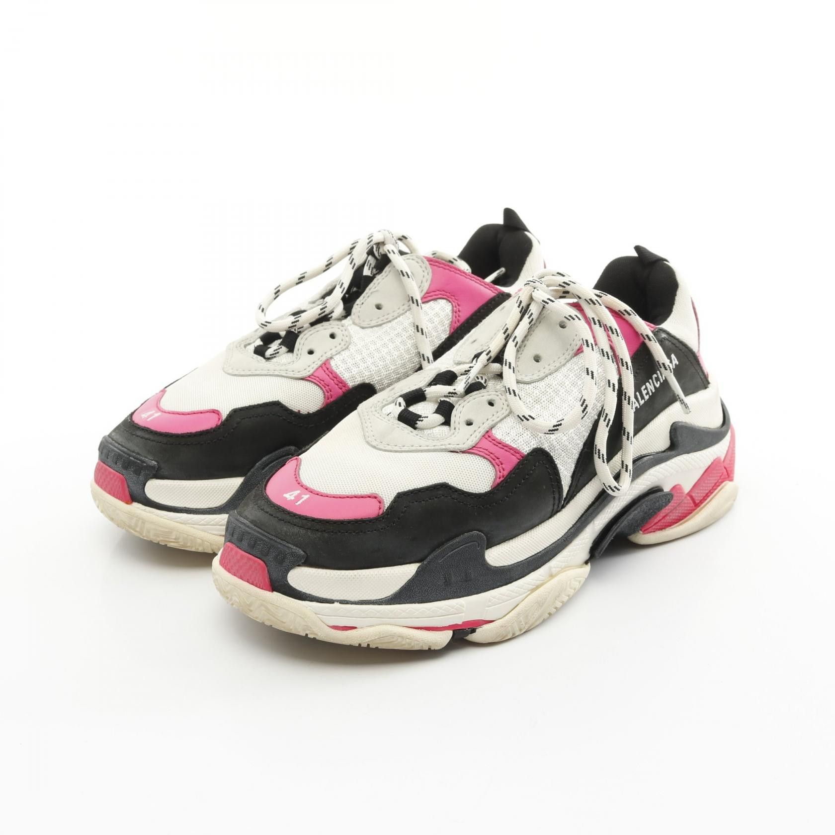Balenciaga Balenciaga Triple S Leather Fabric Sneakers Leather Shoes 524039 in White, Women's