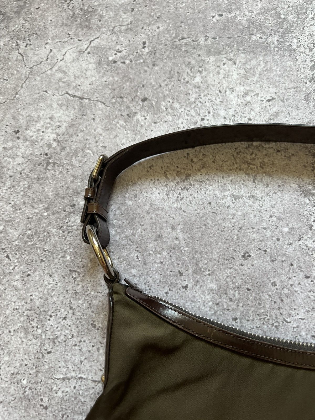 Prada Nylon Mini Shoulder Bag Khaki Green