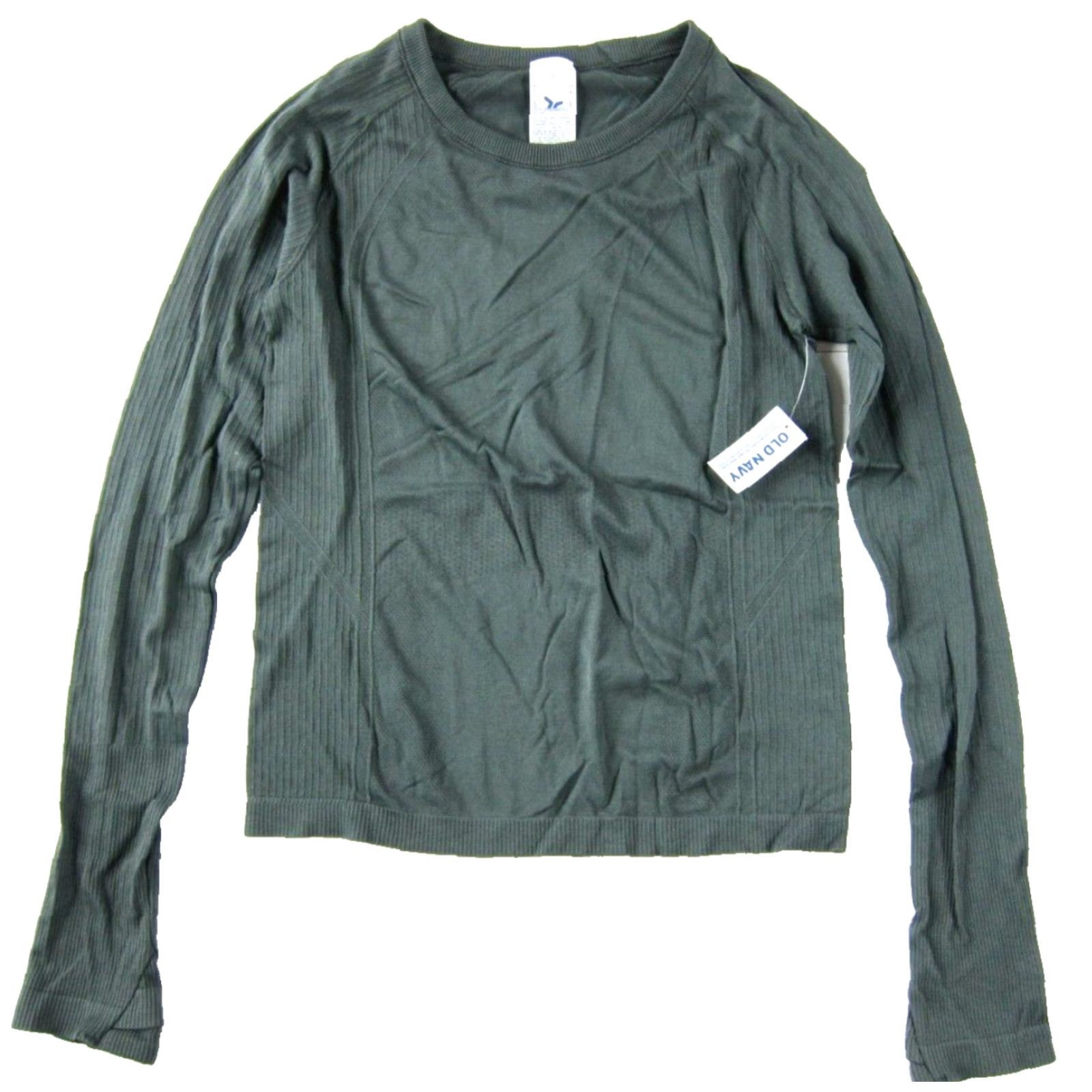 Old Navy VINTAGE Old Navy Shirt Women S Go-Dry Army Green Long Sleeve Pullover 100% Nylon NWT Floral Jersey Fall Spring Summer Winter Casual Business Travel Size S / US 4 / IT 40 - 2 Thumbnail