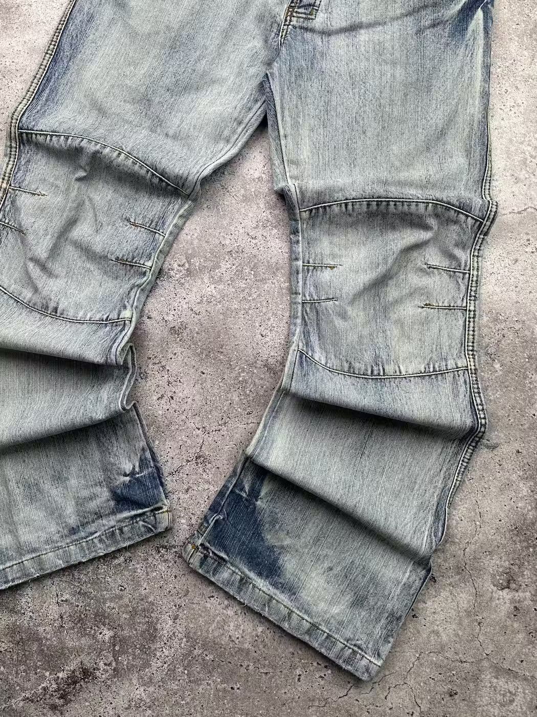 Japanese Brand Vintage Faded Biker Wide Flare Jeans C213(V393)E2 Size US 36 / EU 52 - 4 Thumbnail