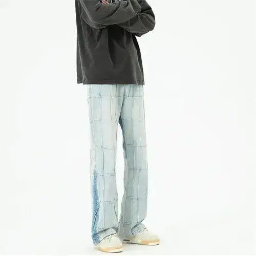 Jean Plaid Stacked Denim Jeans Vintage y2k Size US 30 / EU 46 - 3 Thumbnail