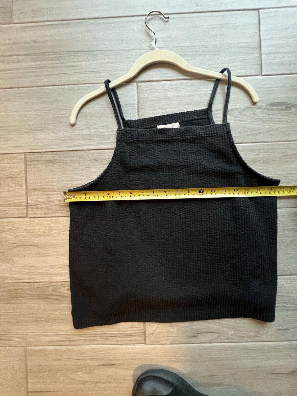 Madewell Madewell L Ribbed Knit Tank Black High Neck Boxy Basic Tank Size L / US 10 / IT 46 - 4 Thumbnail