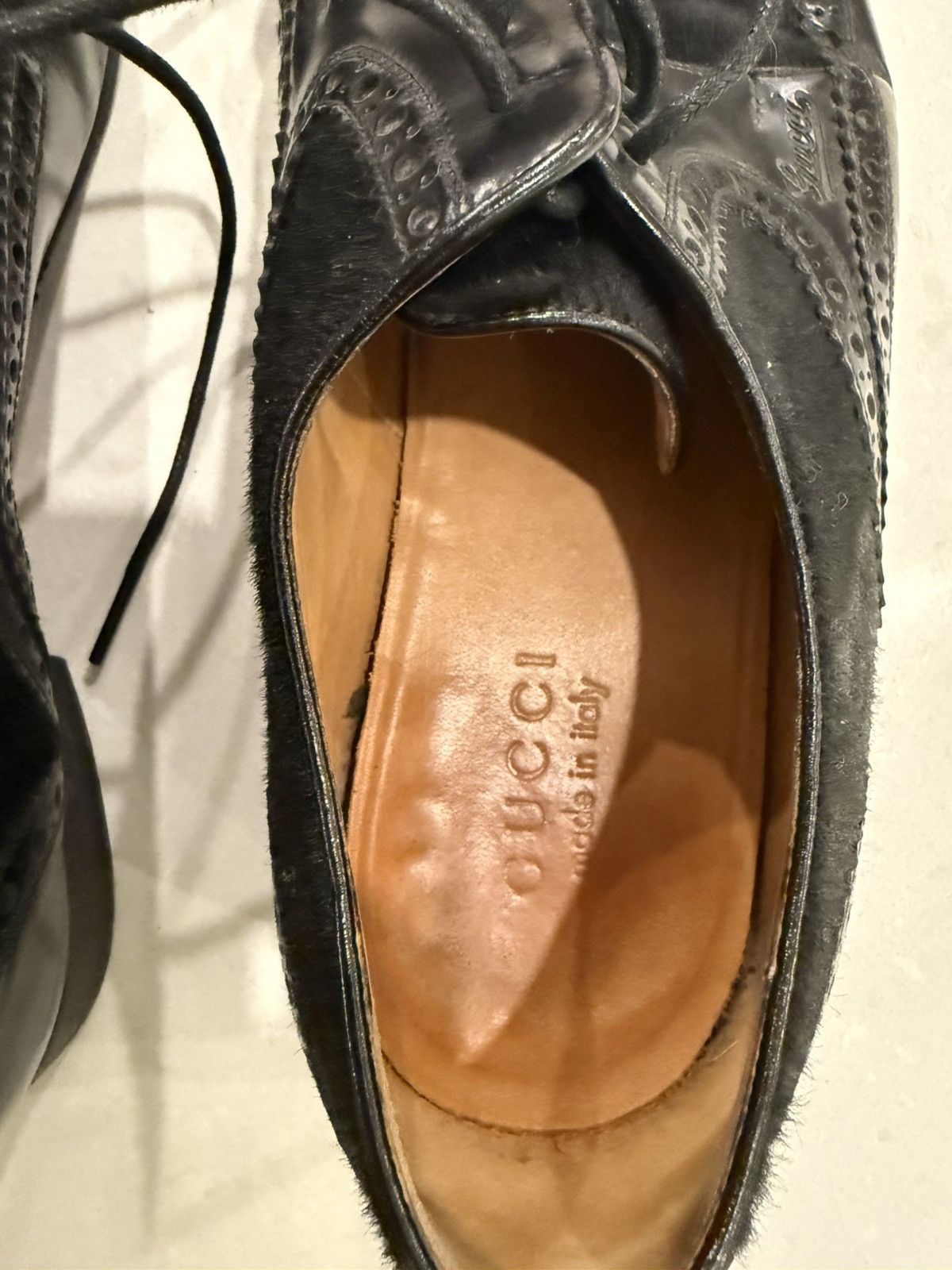 Gucci Gucci Black Leather and Pony Hair Brogues Size US 9.5 / EU 42-43 - 8 Thumbnail
