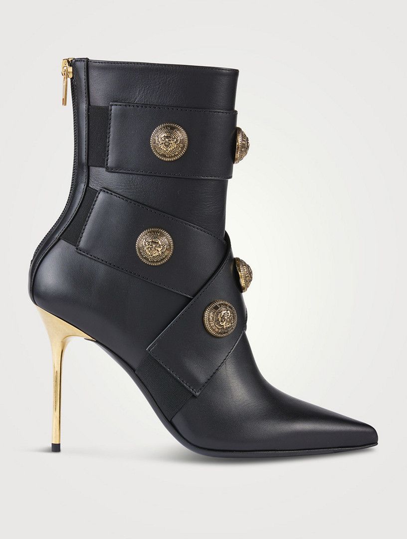 Balmain o1s1wg110925 Leather Alma Boots in Black Size US 10 / IT 40 - 1 Thumbnail