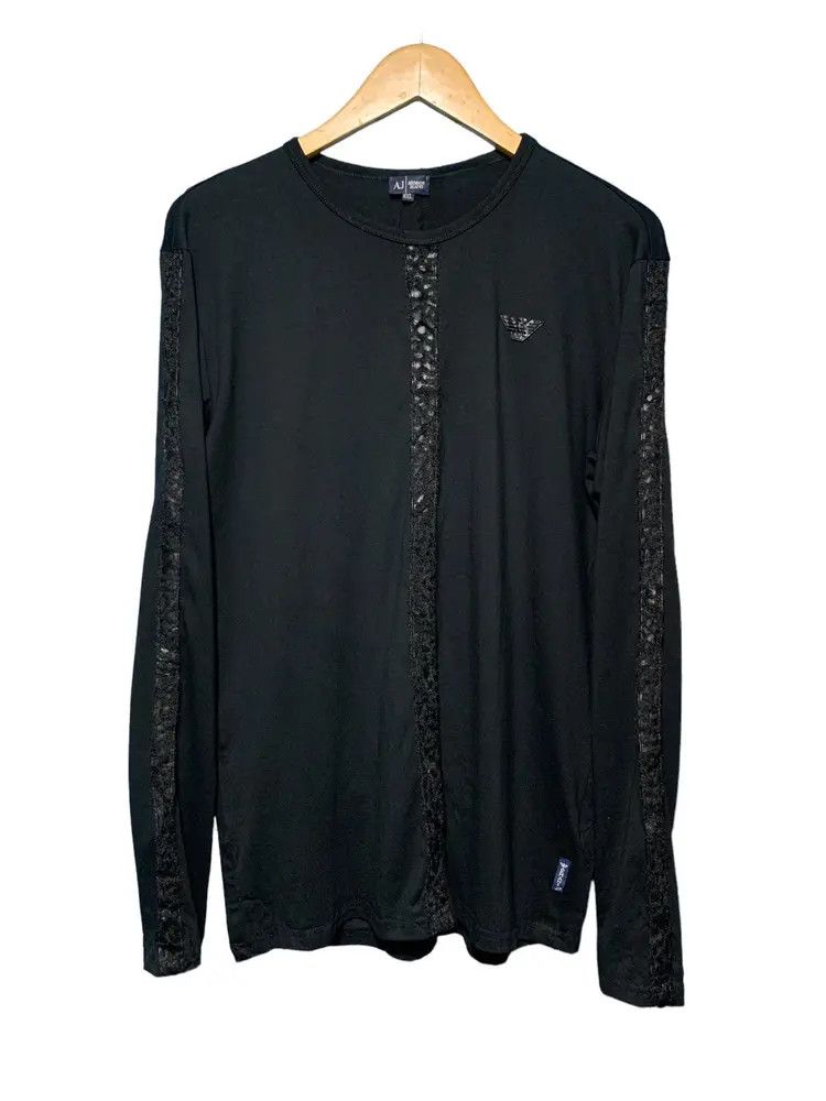 Armani Vintage Armani jeans jeans fur trimmed tape longsleeve Size US L / EU 52-54 / 3 - 1 Thumbnail