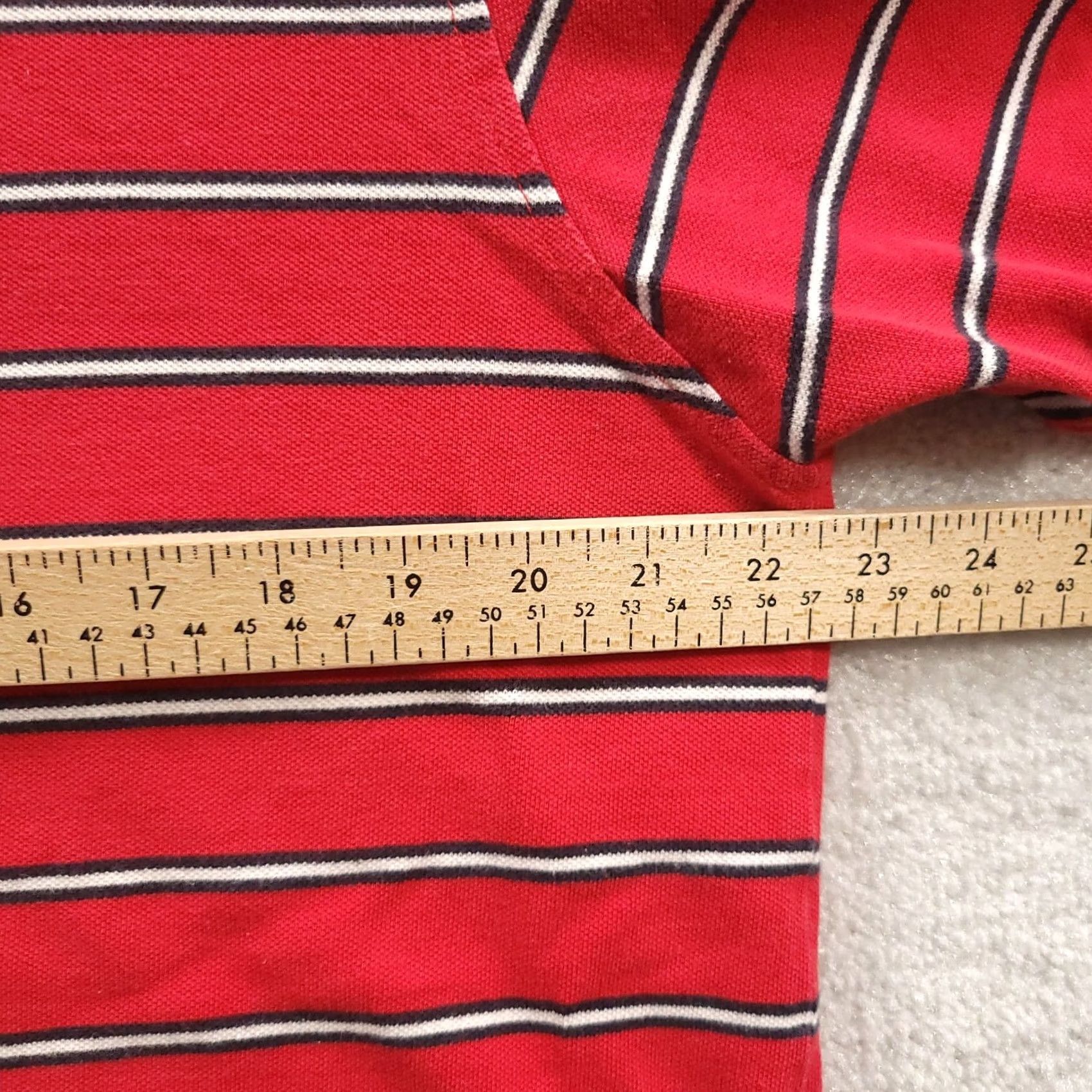 U.S. Polo Assn. VINTAGE U.S. Polo Assn. Polo Shirt Red Stripe 100% Cotton XL Mens Short Sleeve Knit Polo Rugby Golf 90s logo Embroidered Men Size US XL / EU 56 / 4 - 7 Thumbnail