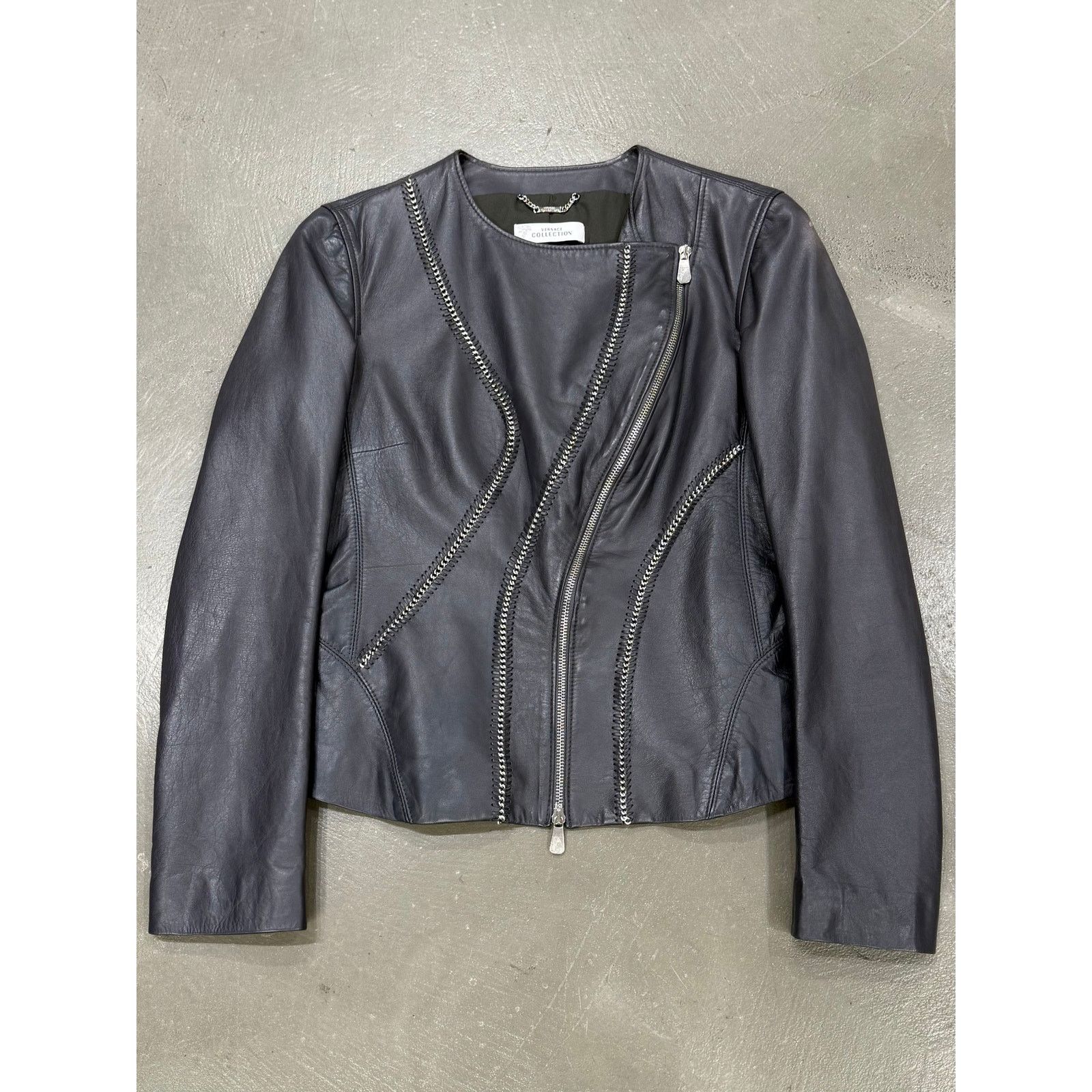 Versace 2000s Versace metal chains leather jacket Size M / US 6-8 / IT 42-44 - 1 Thumbnail