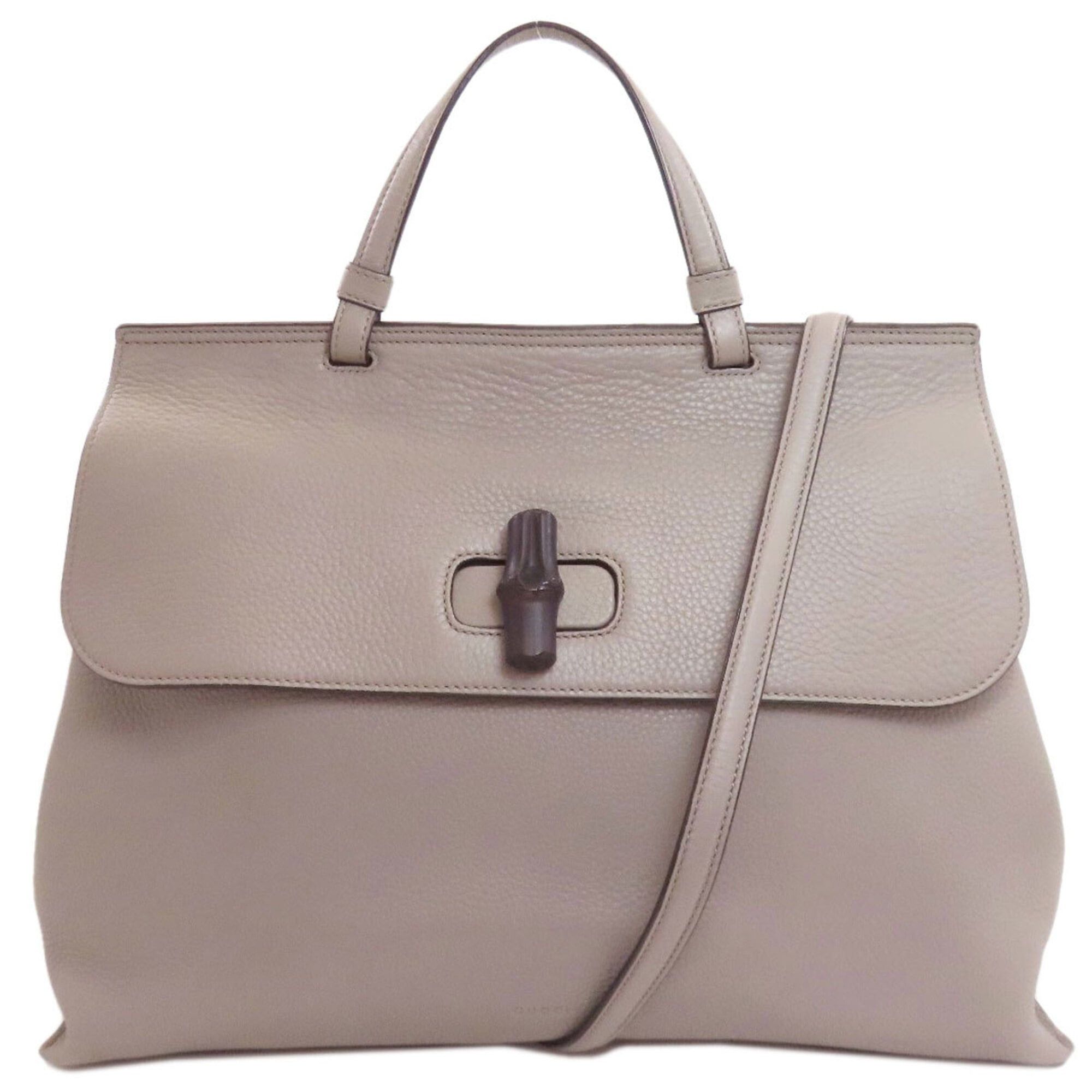 Gucci Gucci 370830 Bamboo Daily 2-Way Handbag Leather Women's GUCCI Size ONE SIZE - 1 Thumbnail