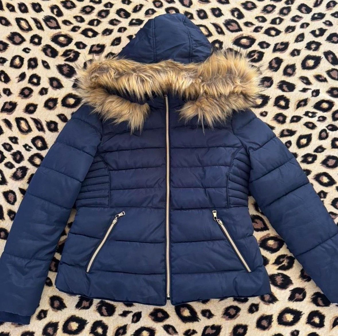 In The Attic Comfy bluefaux fur puffer jacket Size L / US 10 / IT 46 - 1 Thumbnail