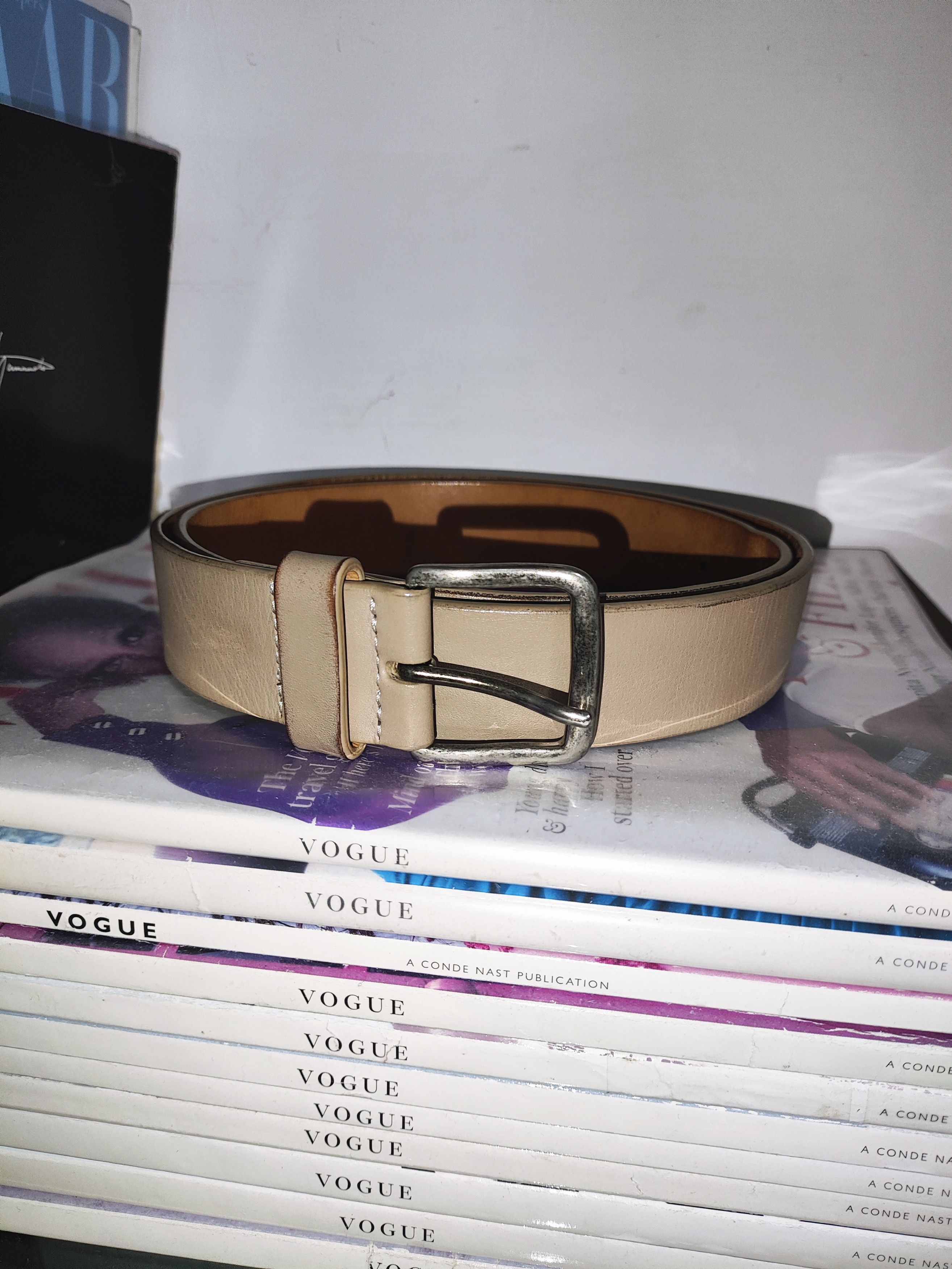 Dries Van Noten AW17 runway cream ivory leather belt Size ONE SIZE - 2 Thumbnail