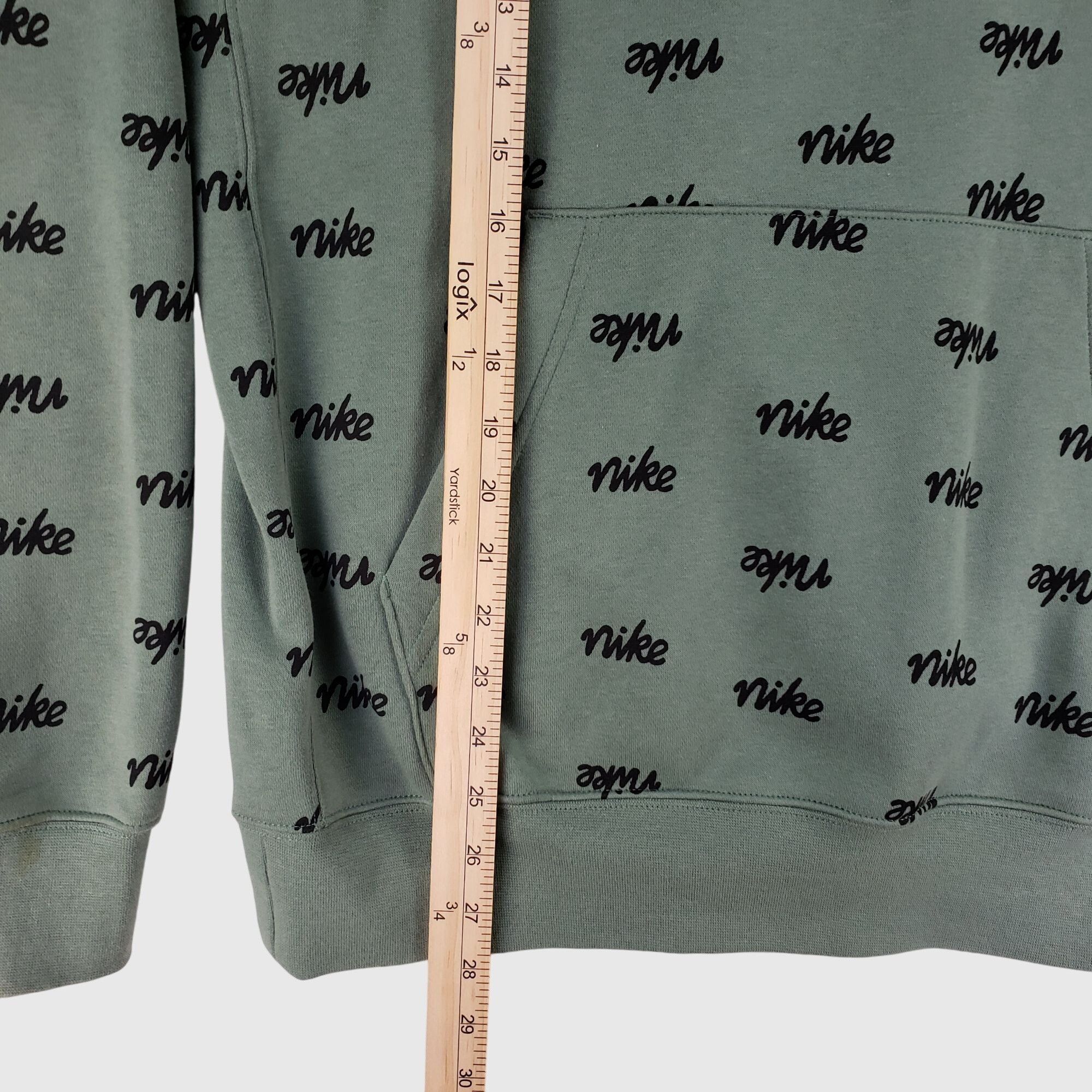 Nike Nike Green Pullover Hoodie With Logo Print & Drawstring Hood Size US M / EU 48-50 / 2 - 5 Thumbnail