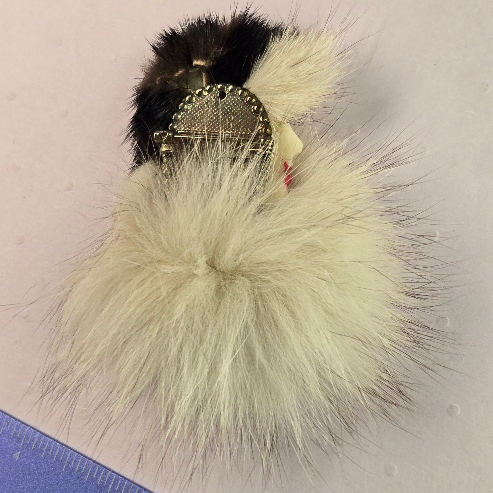 Vintage Vintage Art Deco Lady Brooch Real Mink Fur Pin Glamour Size ONE SIZE - 5 Thumbnail