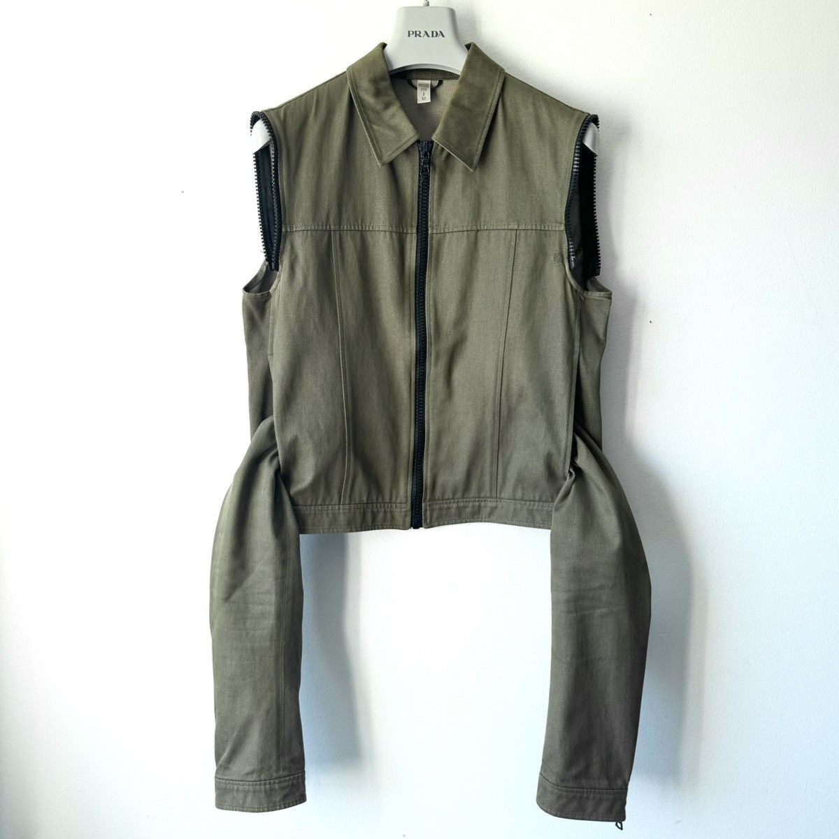 Miu Miu Miu Miu SS2000 Cotton Cropped Zip-Up Modular Denim Jacket Size US M / EU 48-50 / 2 - 8 Thumbnail