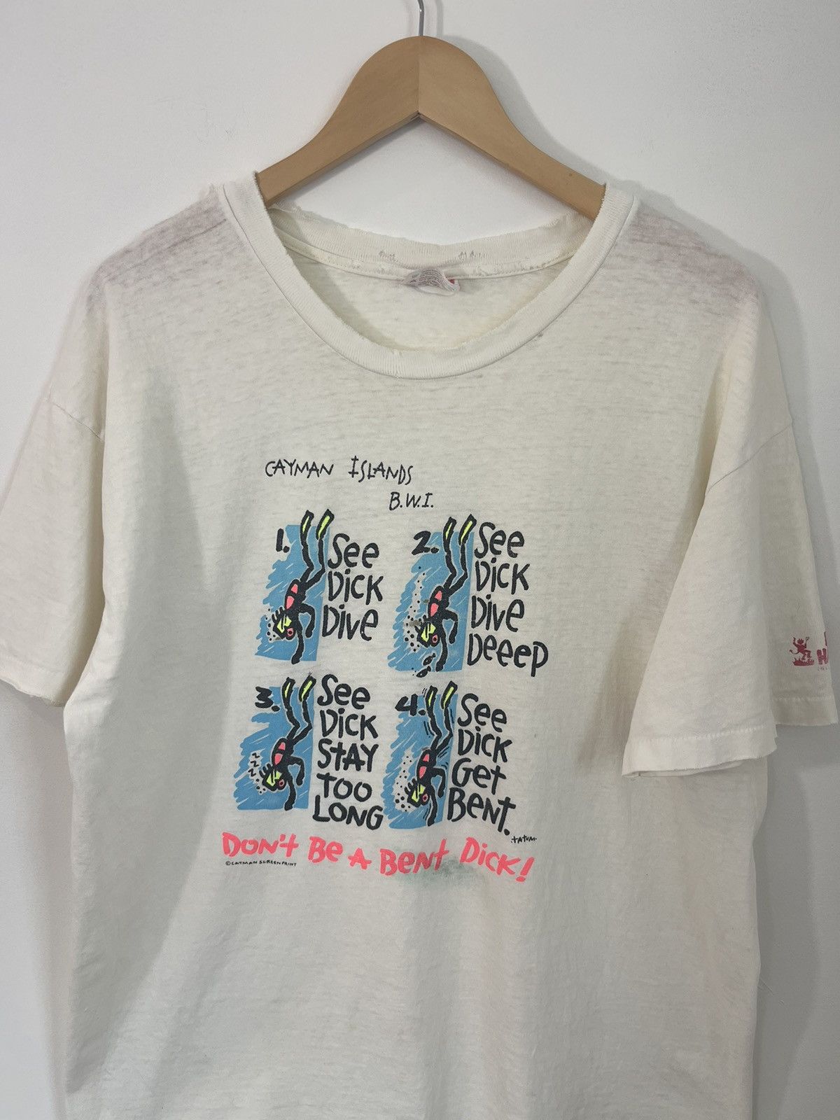 Vintage Single Stitch Sex Joke Thrashed Beach Tee Size US XL / EU 56 / 4 - 1 Thumbnail