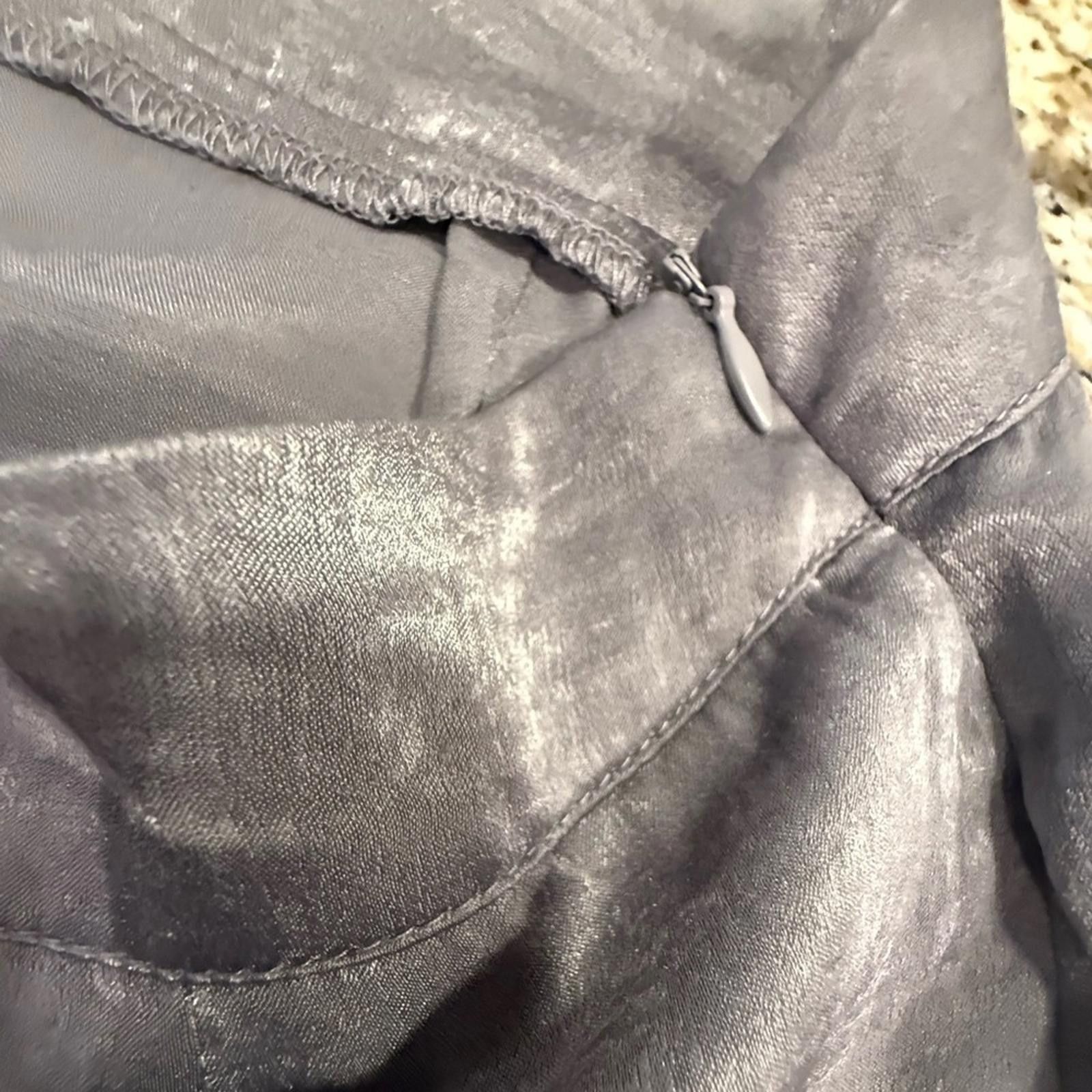Other Outrageous Fortune shimmery silver wide leg dress pants SZ 8 Size 30" / US 8 / IT 44 - 3 Thumbnail