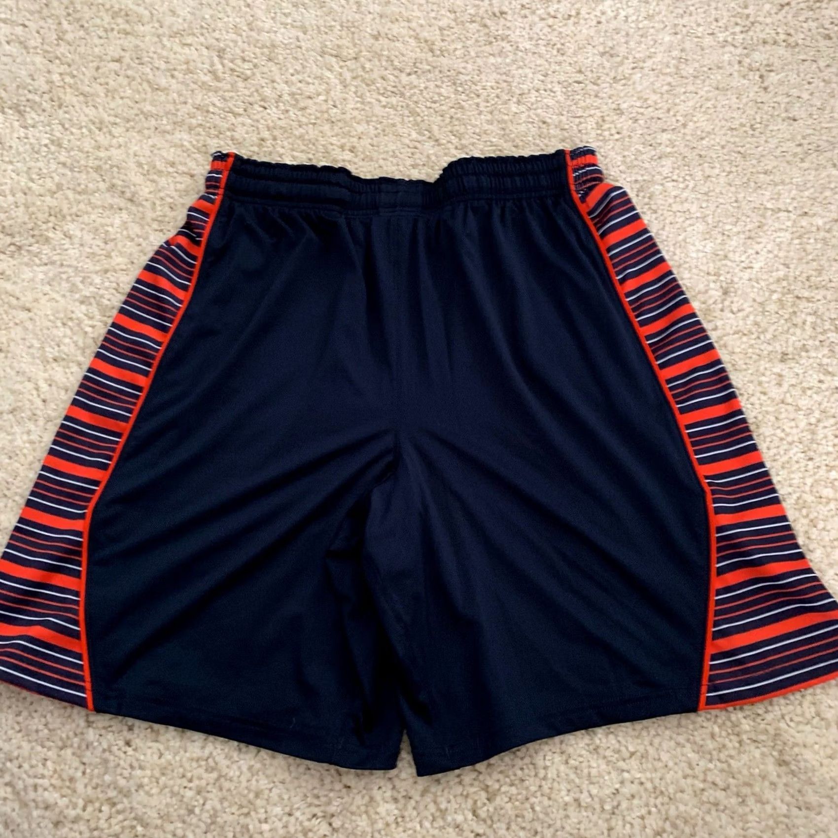 Under Armour Under Armour Shorts Womens L Blue Orange Striped Pull-On Elastic Waist Heat Gear Athletic Size 24" / US 00 / IT 34 - 3 Thumbnail