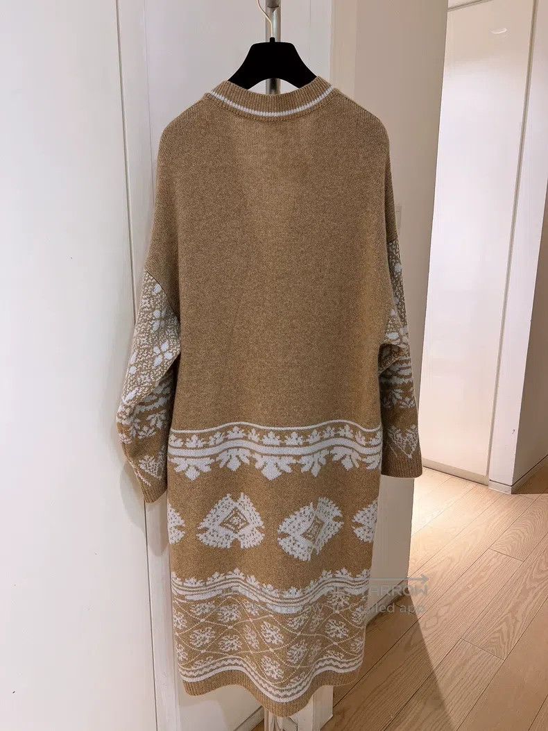 Hermes Hermes Camel Color Snowflake Cashmere Cardigan Size XXS / US 00 / IT 34 - 2 Thumbnail