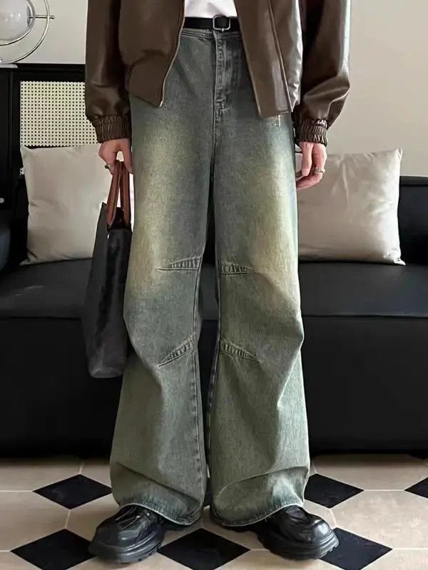 Japanese Brand × Jean Vintage washed distressed wide-leg jeans Size US 32 / EU 48 - 4 Thumbnail