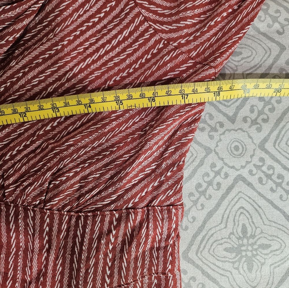 Other Hayden LA Rust Red Cream Striped Boho Short Sleeve Maxi Dre Size L / US 10 / IT 46 - 7 Thumbnail