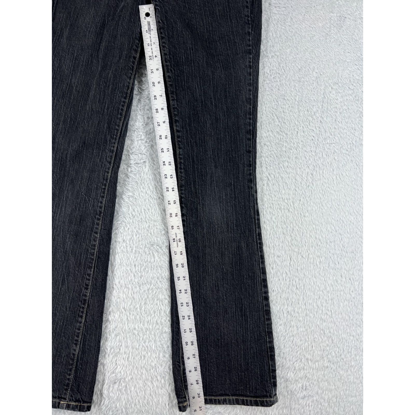 DKNY DKNY Pants Womens 2 Black Denim Jeans Flared Dark Wash Distressed Cotton 25x31 Zip Button Size 26" / US 2 / IT 38 - 7 Thumbnail