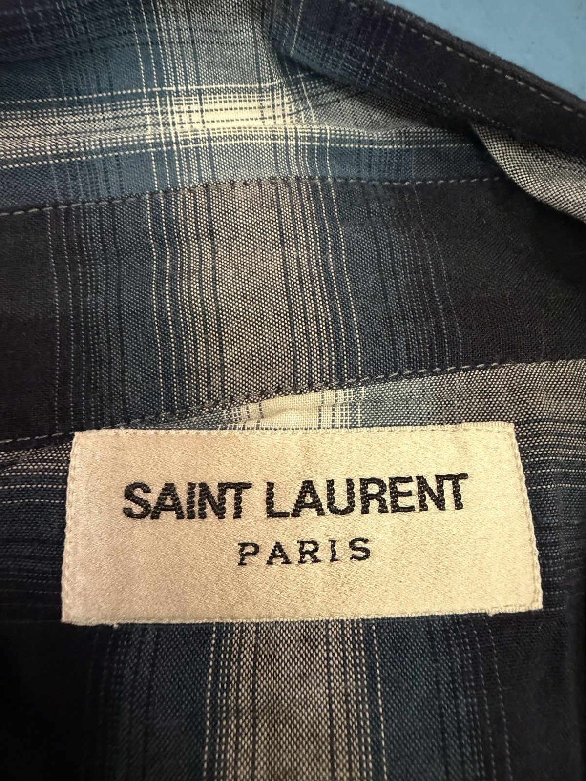 Saint Laurent Paris SAINT LAURENT FW14 BLUE SHIRT Size US L / EU 52-54 / 3 - 5 Thumbnail