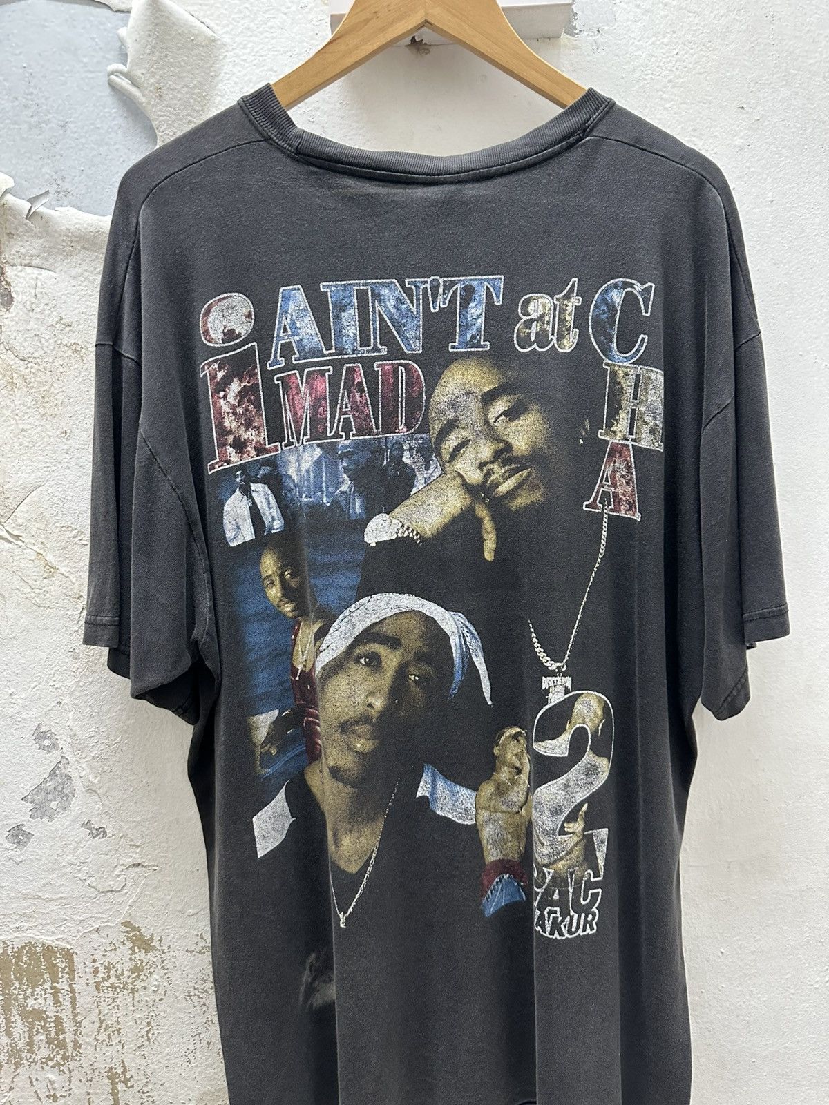 Rap Tees Rare Vintage 90's Tupac Shakur Perfect Distressed Faded Tees Size US XXL / EU 58 / 5 - 3 Thumbnail