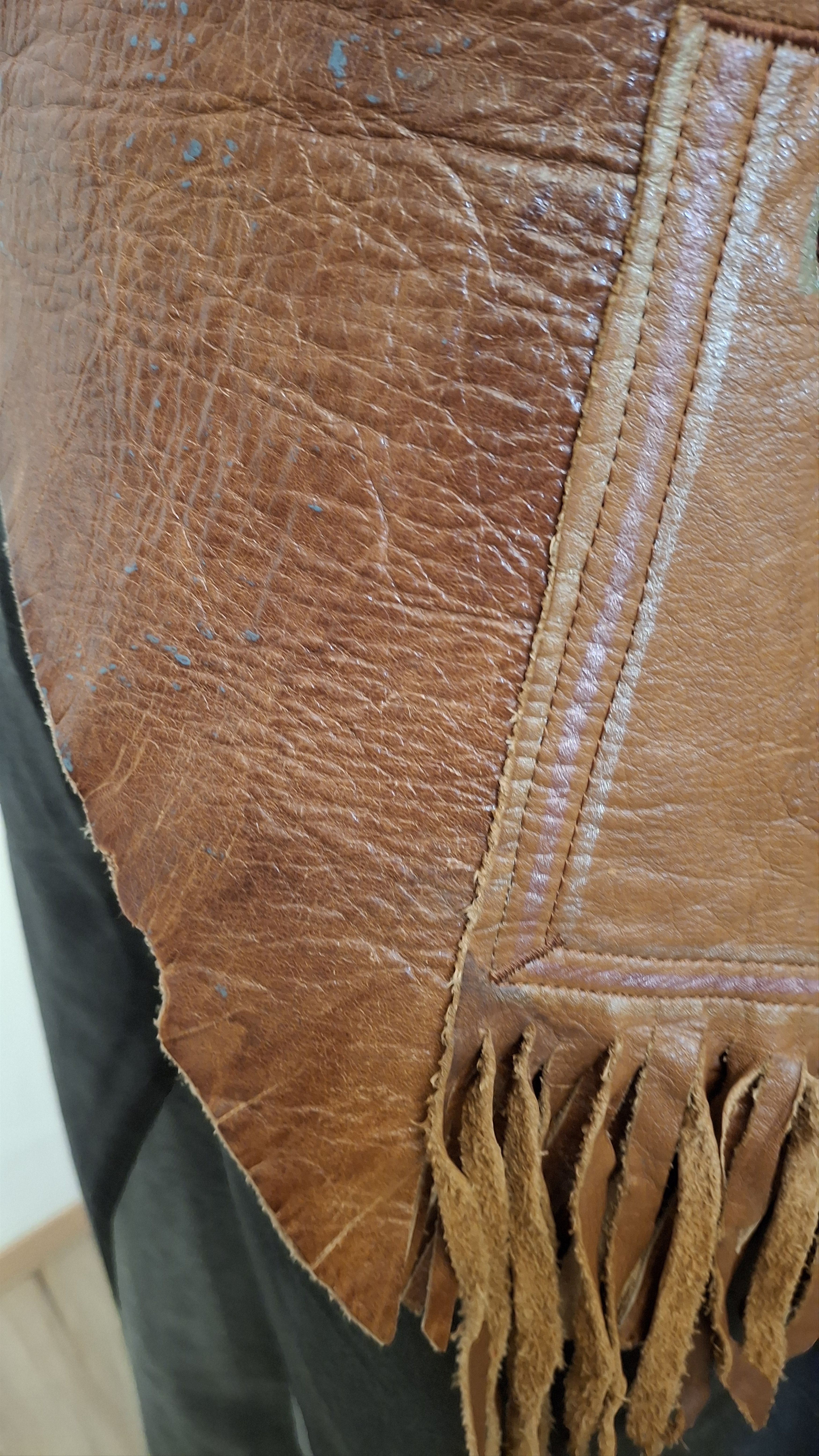 Vintage Vintage Handmade Western Leather Hip Pouch Belt Size 38 - 10 Thumbnail