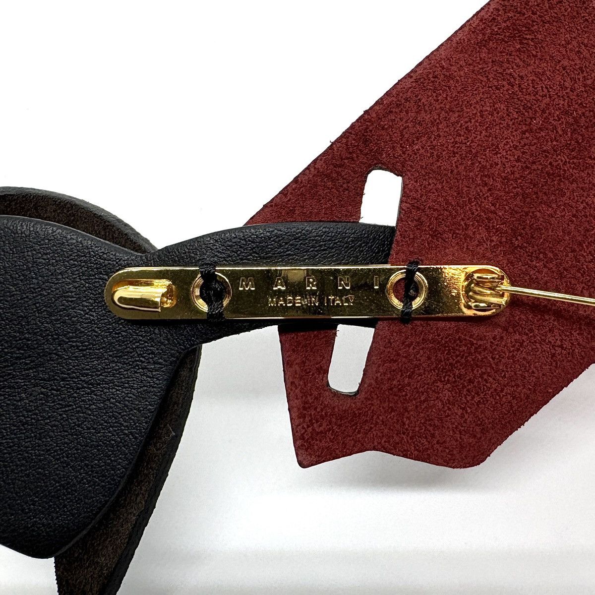 Marni Geometric Leather Brooch Size ONE SIZE - 5 Thumbnail