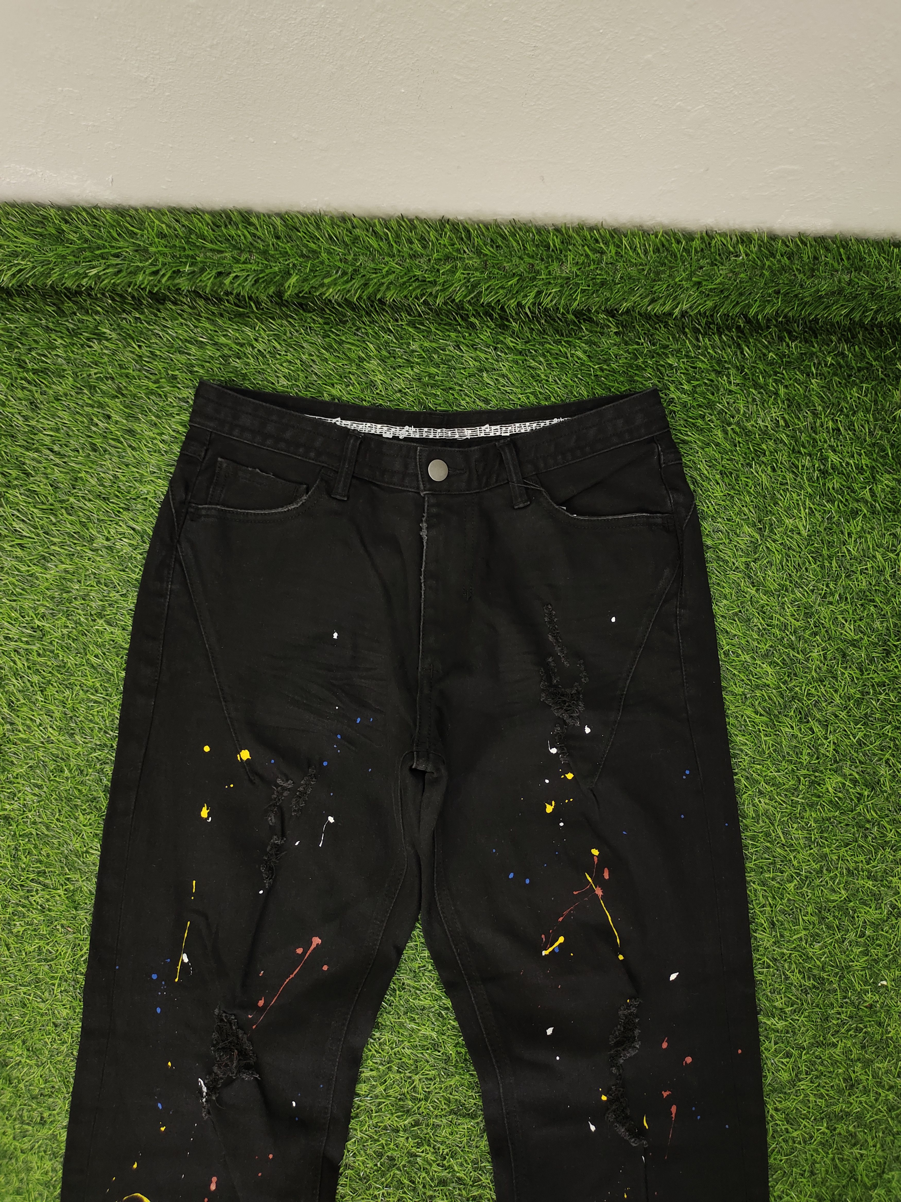 Number (N)ine Number (N)ine Painted Distress Denim Pants Size US 29 - 3 Thumbnail