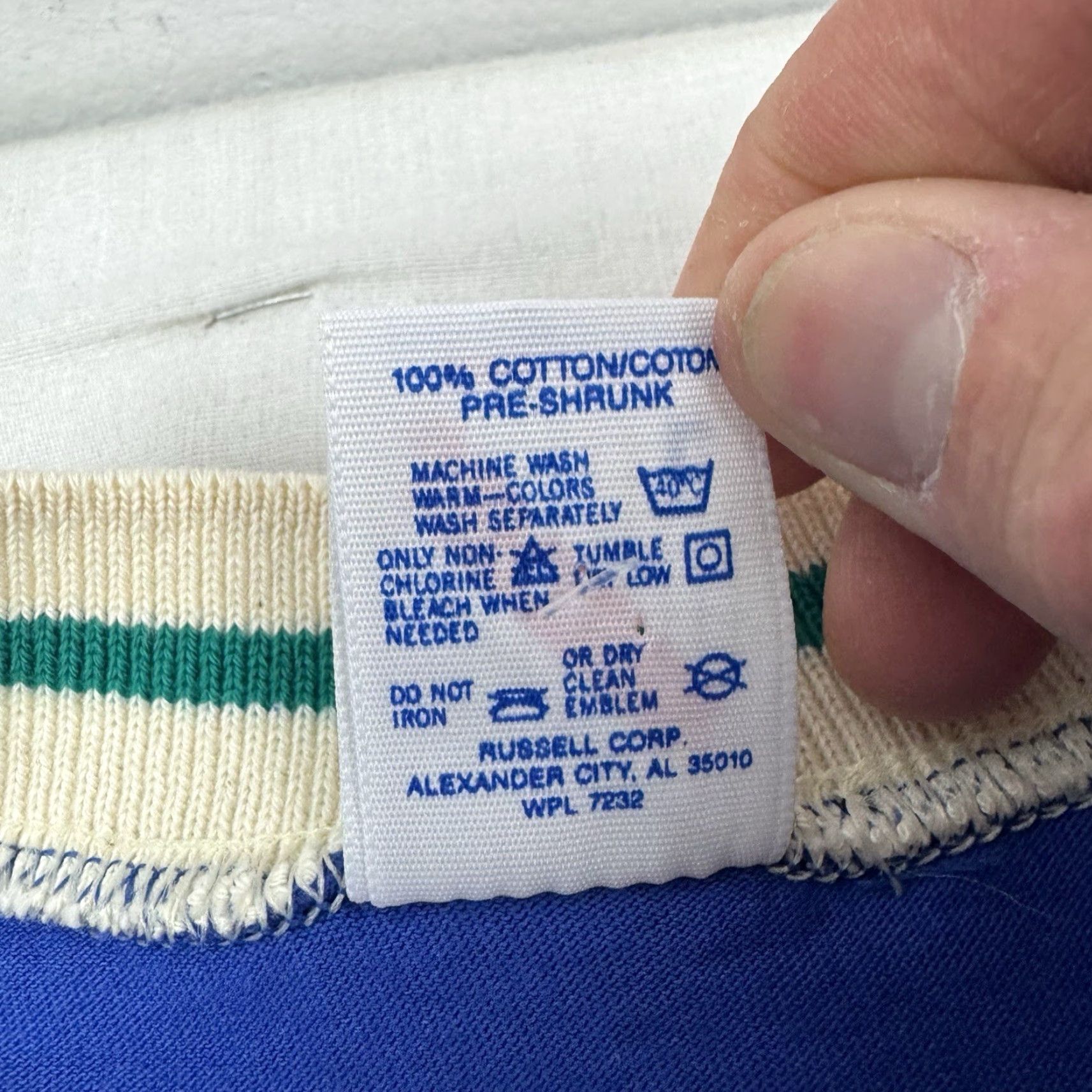 Jerzees VINTAGE Jerzees Blank T Shirt Adult Large NWOT Collar Made In USA Hipster 90s USA Classic Mens Shirt Blue Cotton Short Sleeve Size US L / EU 52-54 / 3 - 6 Thumbnail