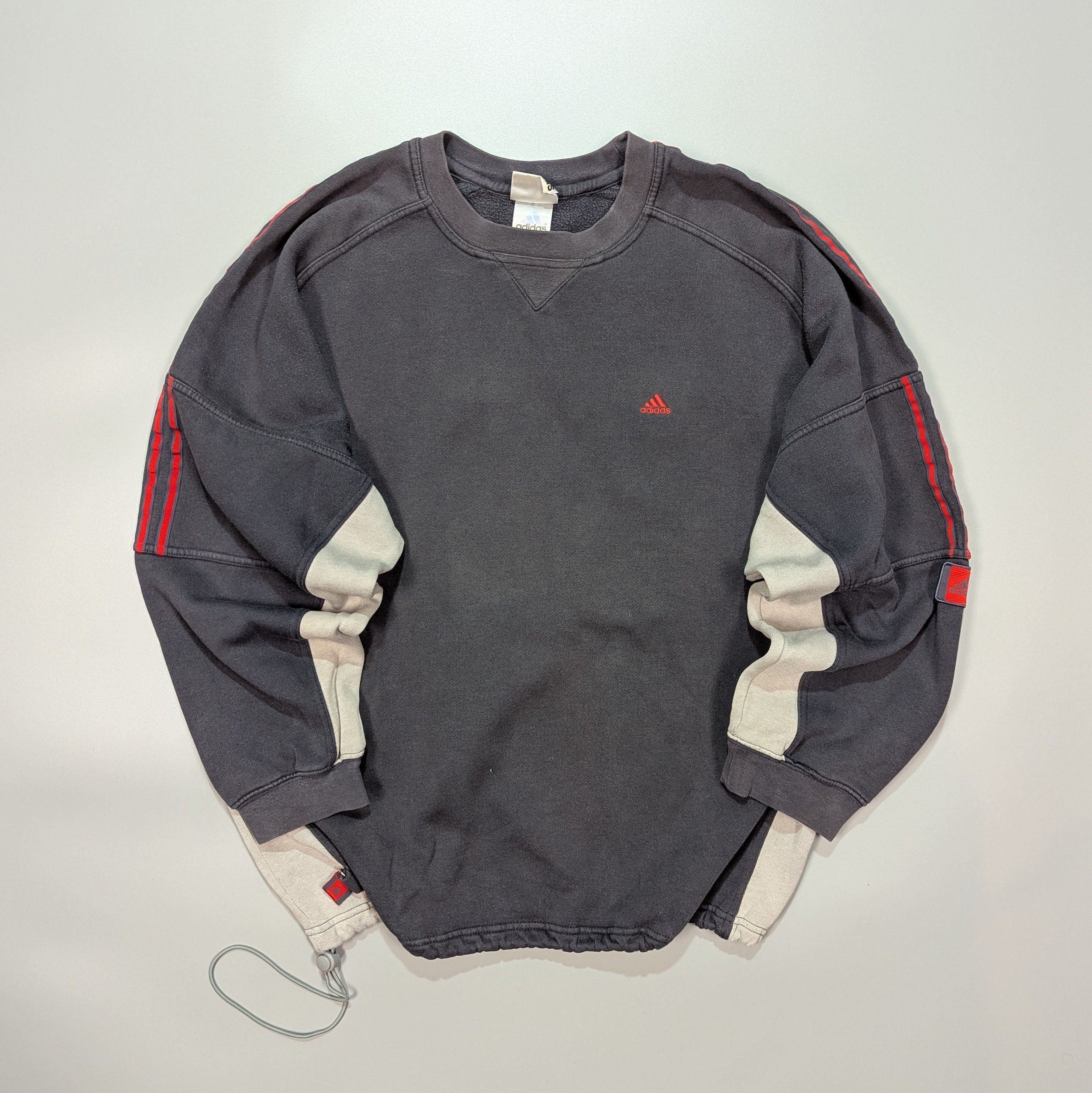 ADIDAS Vintage Men's Loose Dark Gray Sweatshirt Size L