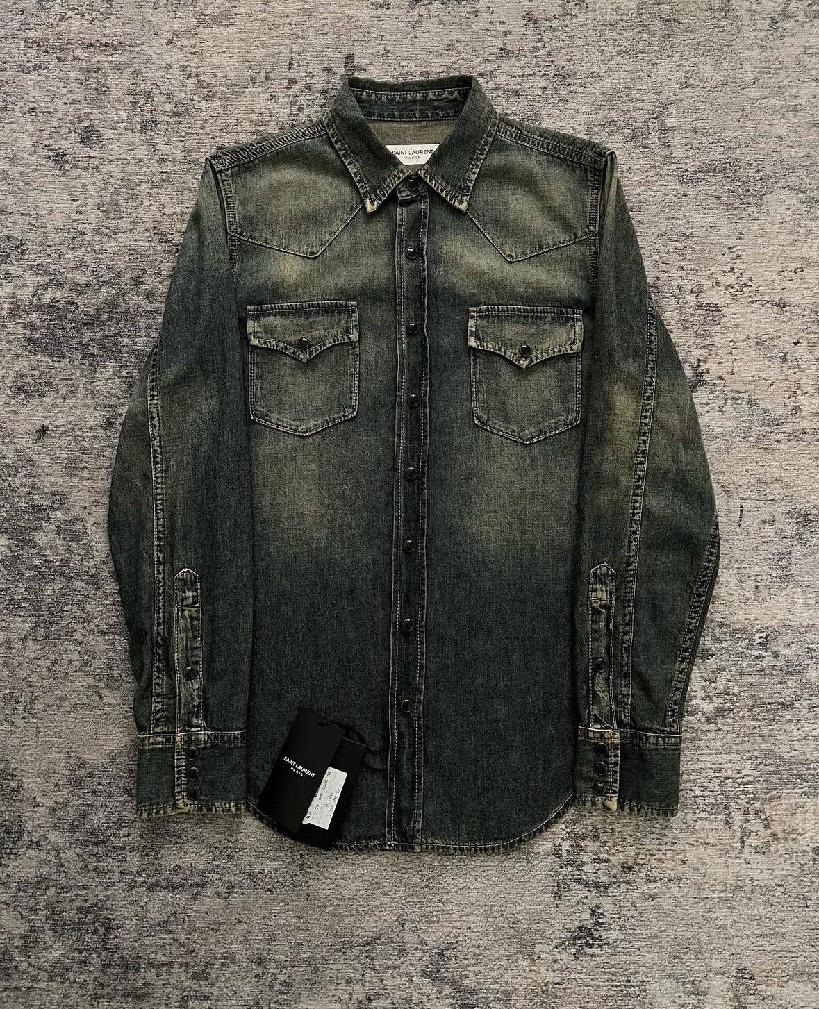 Saint Laurent Paris Saint Laurent Paris Mudwash Shirt Size US S / EU 44-46 / 1 - 1 Thumbnail