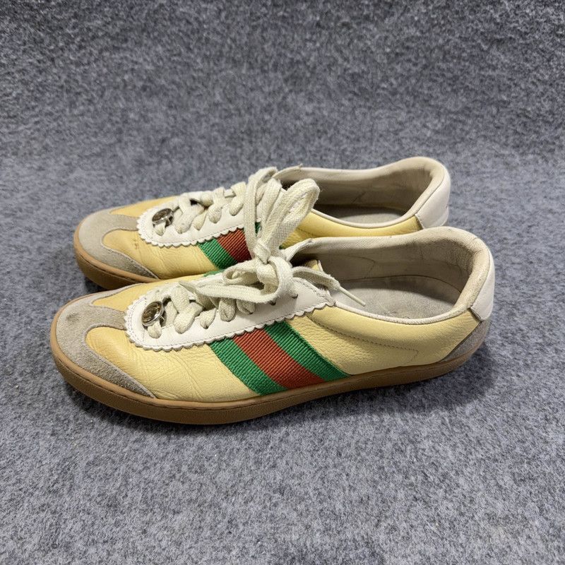 Gucci Web Leather Bee Fashion Sneakers -