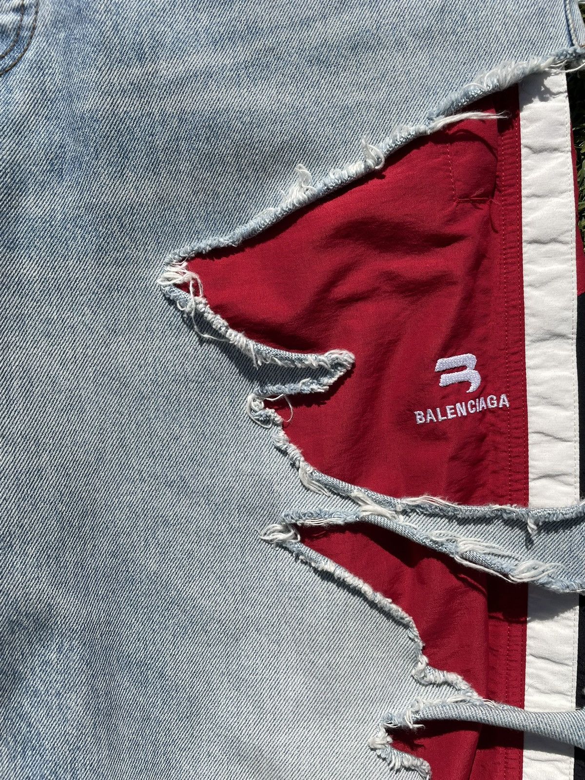 Balenciaga AW21 “Afterworld” - Balenciaga Slashed Sporty B Track Denim Size US 32 / EU 48 - 2 Thumbnail