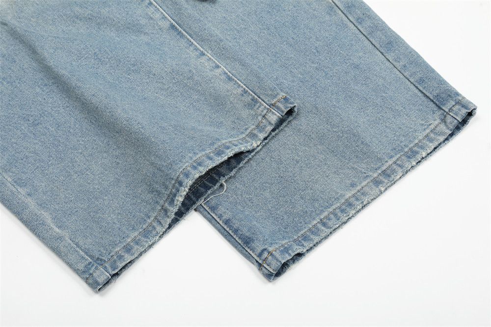 Japanese Brand × Jean Street punk washed gradient loose straight distressed jeans Size US 34 / EU 50 - 6 Thumbnail