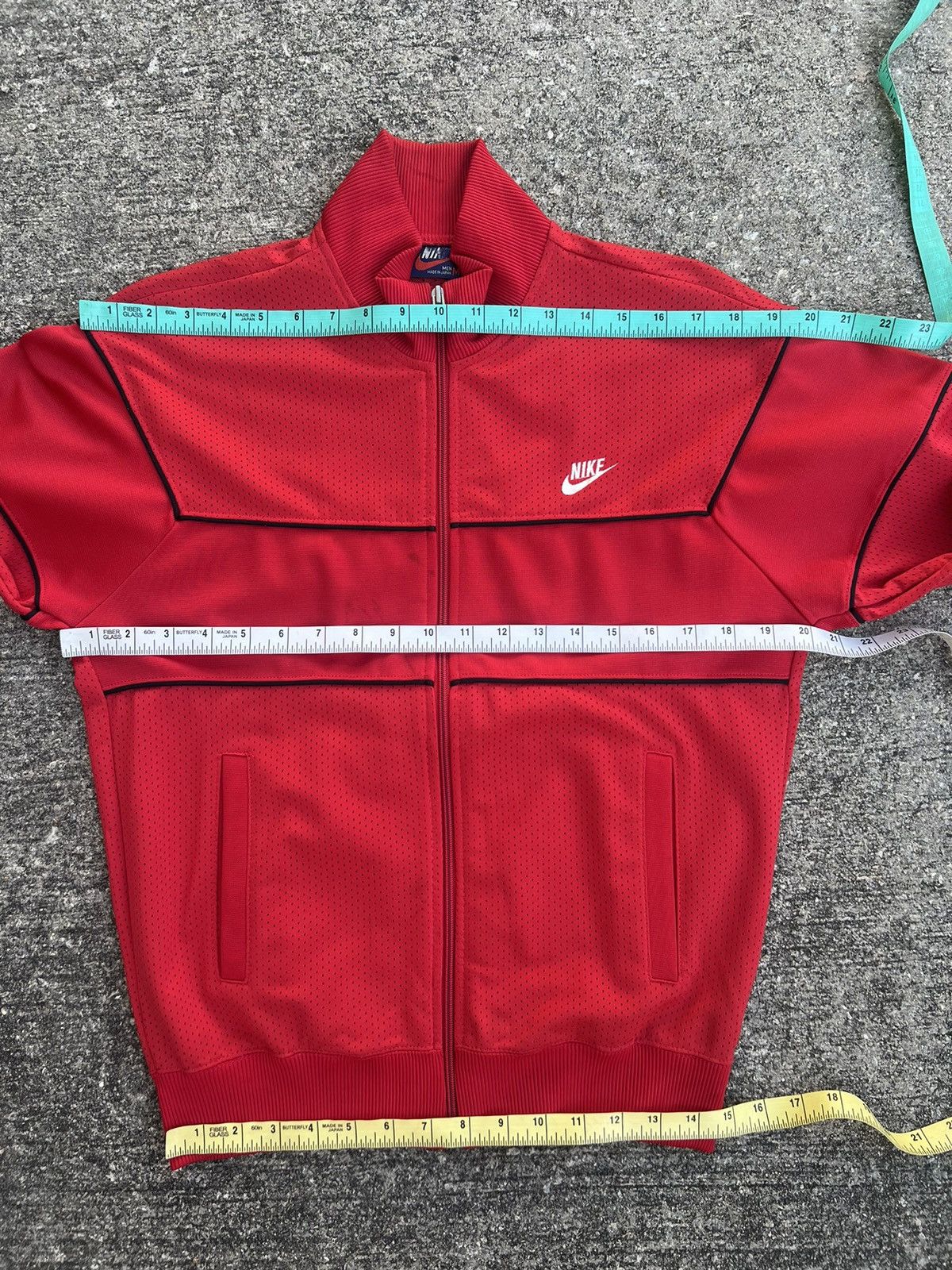 Vintage 80s Nike Hybrid Mesh Red Tracktop Sweater