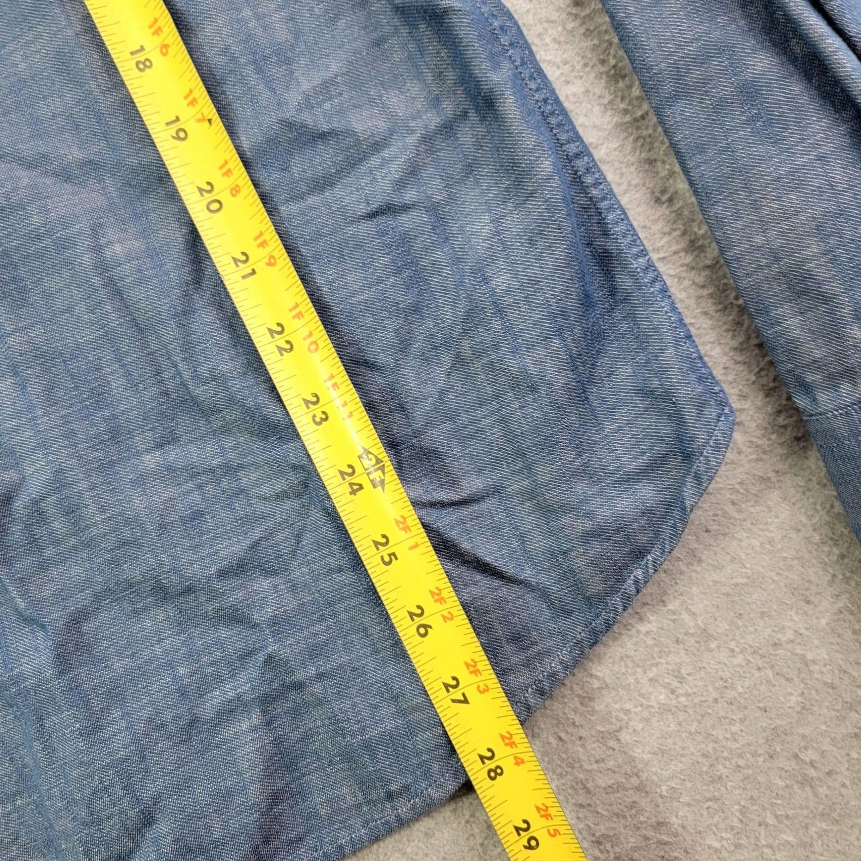 Vintage Woodies Shirt Mens M Blue Chambray Long Sleeve Button Front Cotton Casual Size US M / EU 48-50 / 2 - 5 Thumbnail