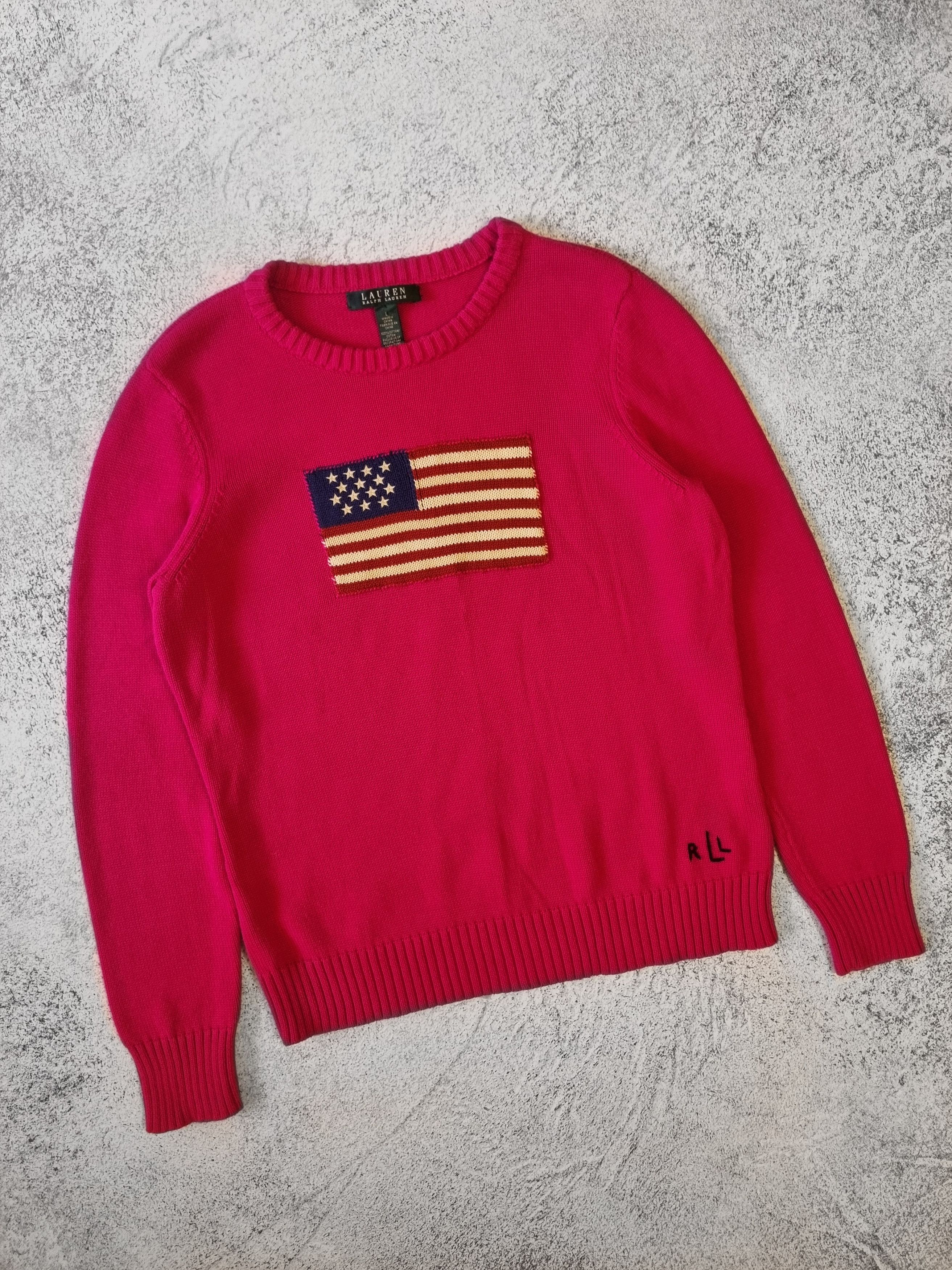 Ralph Lauren Vintage Ralph Lauren USA Flag Sweater Sweatshirt Size L / US 10 / IT 46 - 2 Thumbnail