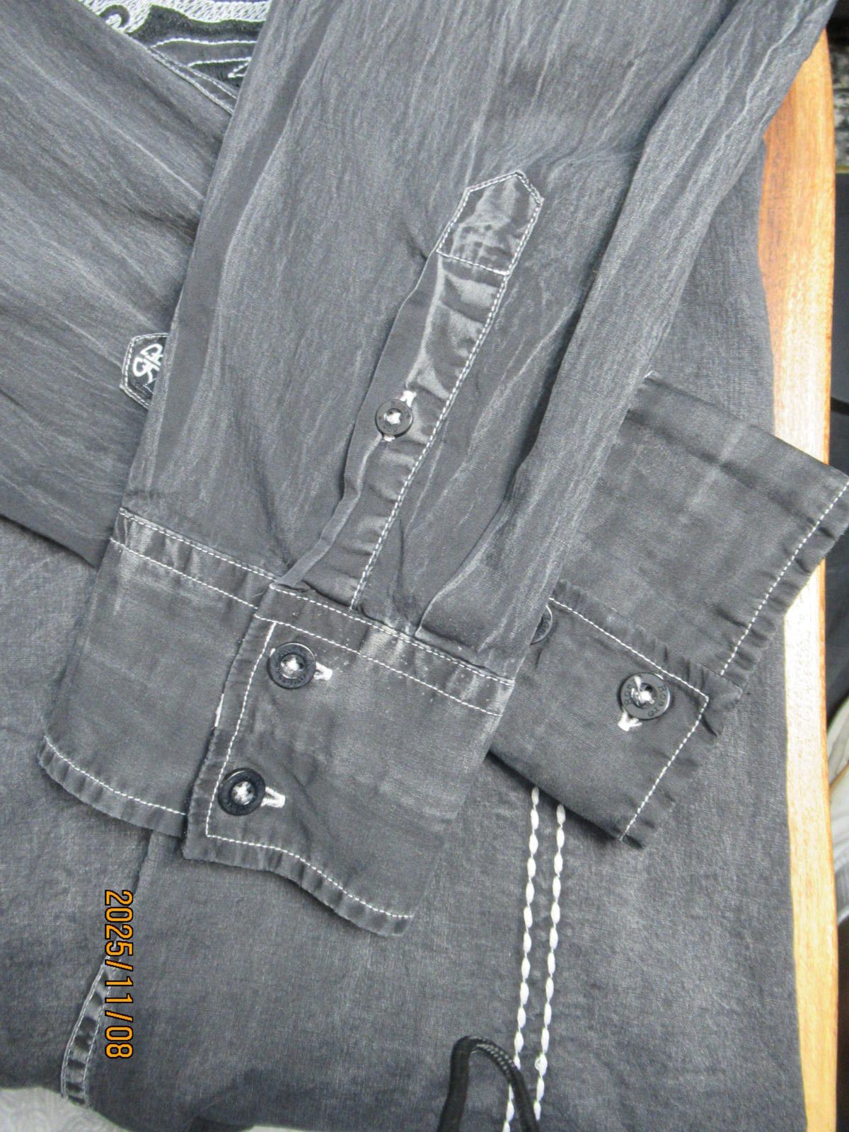 Roar Roar Shirt Black Embroidered Cross Western Rockabilly Size US XL / EU 56 / 4 - 8 Thumbnail