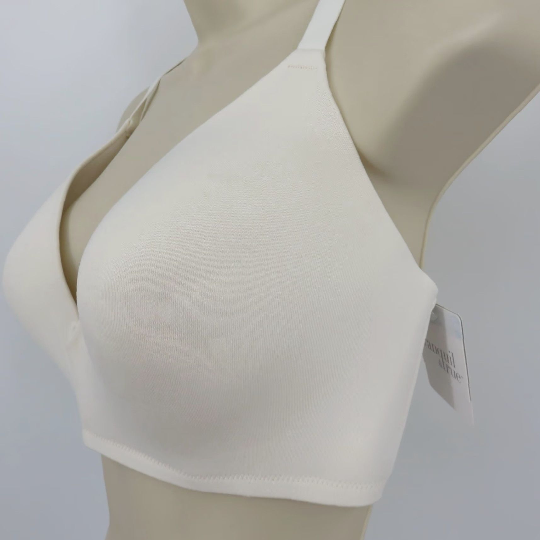 Vintage Tranquil & True Womens Bra 3X Plus Size Wire Free Lightly Lined Solid White NEW Size ONE SIZE - 4 Thumbnail