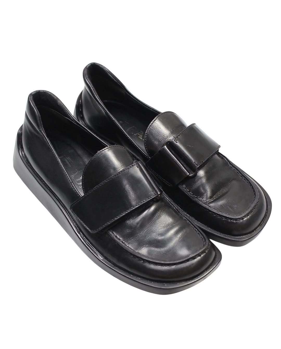 Prada SS1998 PRADA SQUARE TOE CHUNKY LEATHER LOAFERS Size US 7 / IT 37 - 6 Thumbnail