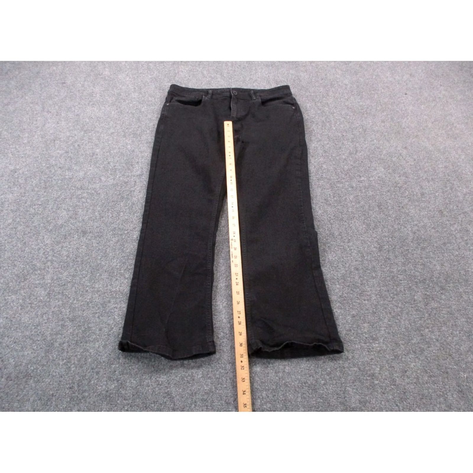 Denime The Perfect jean Jeans Mens 35 Black NYC Denim Bootcut Straight Casual Stretch Size US 35 - 3 Thumbnail