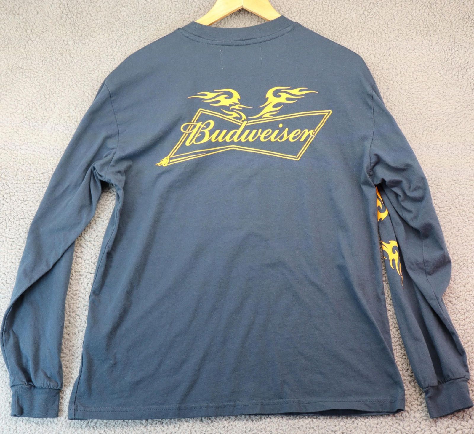 Pacsun Pacsun x Budweiser Shirt Medium Blue Cotton Biker Flame Size US M / EU 48-50 / 2 - 9 Thumbnail