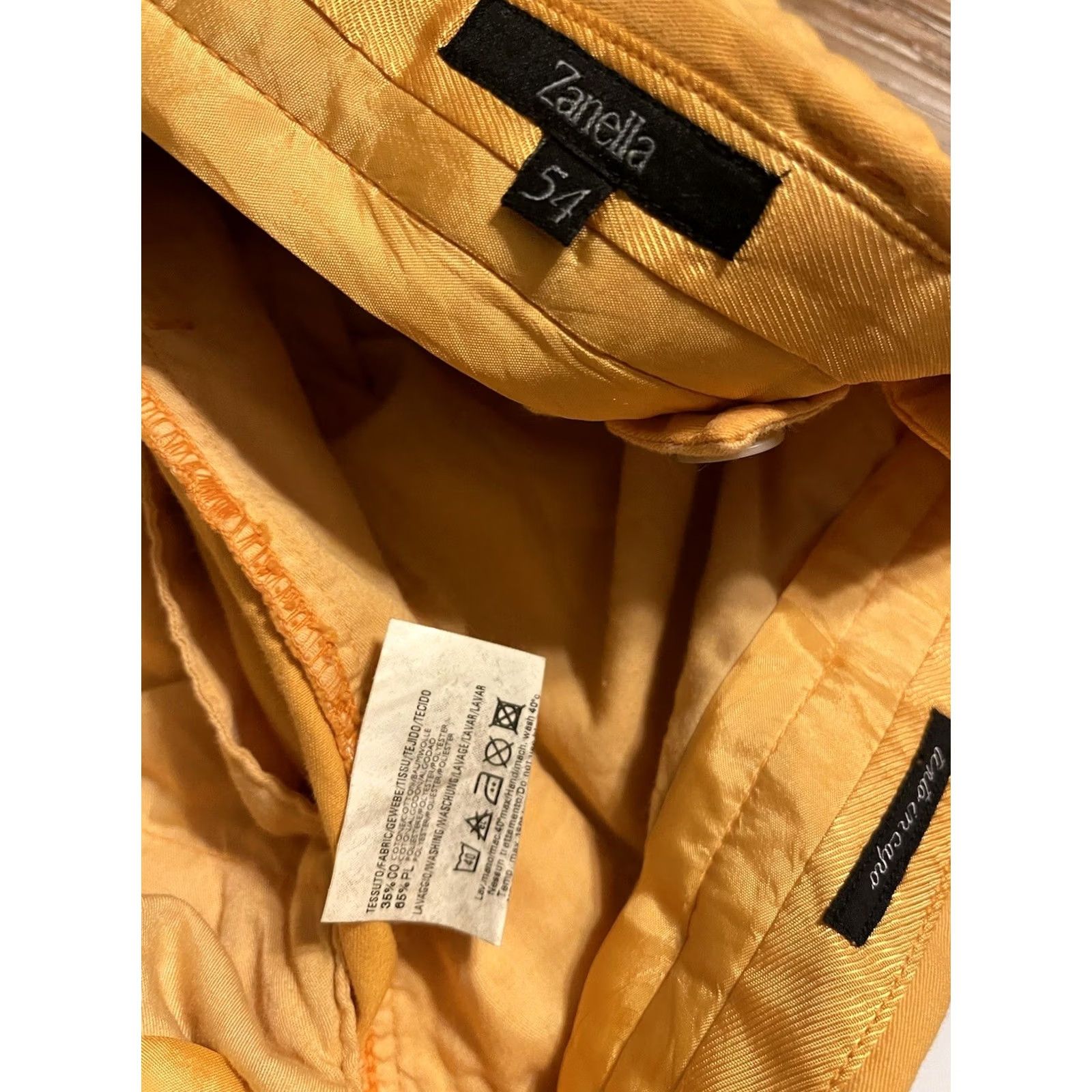 Zanella Zanella Chino Pants Men's 34 Orange Yellow 100% Cotton Made in Italy Size US 34 / EU 50 - 4 Thumbnail