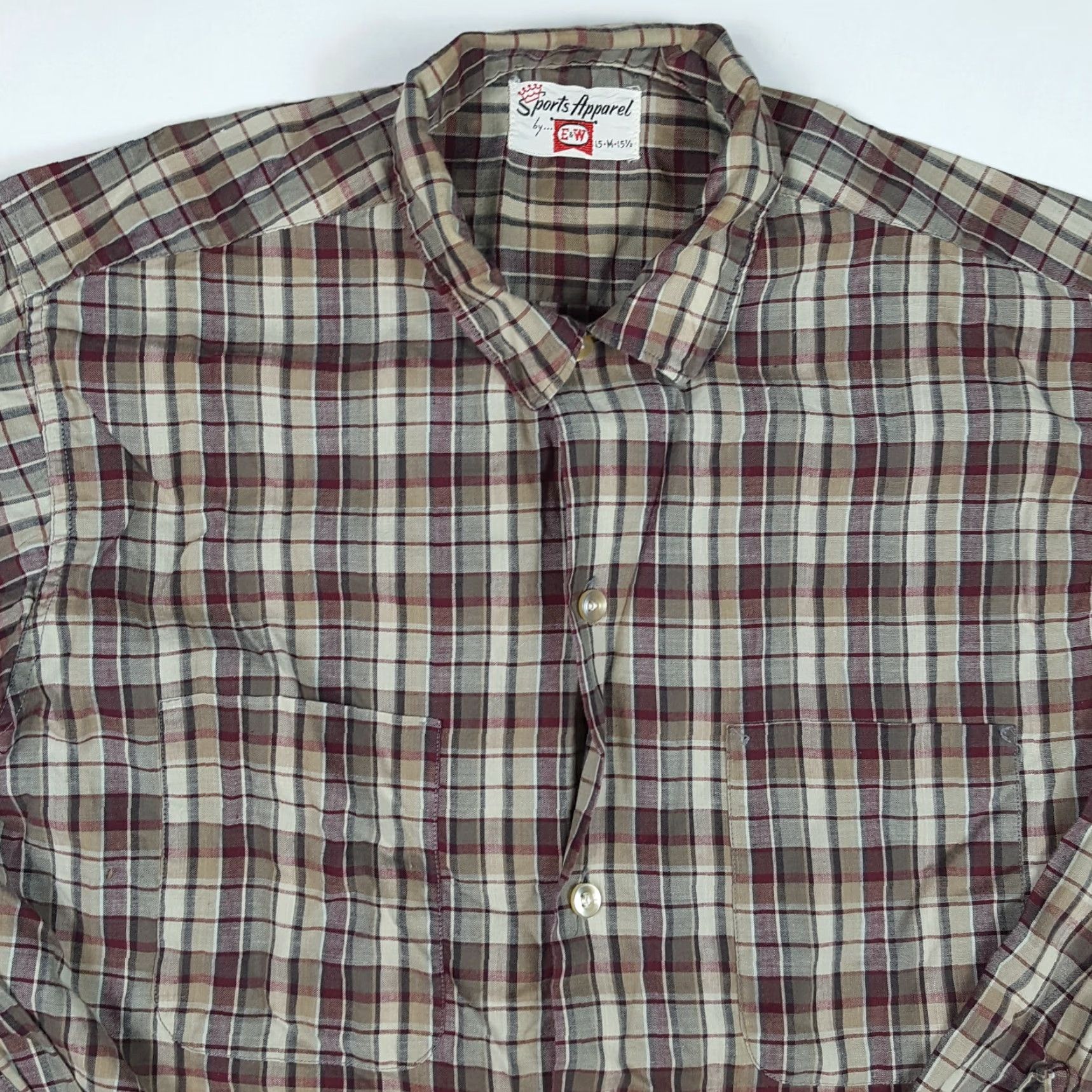 Etro VINTAGE E&W Flannel Shirt Men Medium Long Sleeve Plaid 70s 80s Retro Cotton Outdoor Winter Size US M / EU 48-50 / 2 - 2 Thumbnail