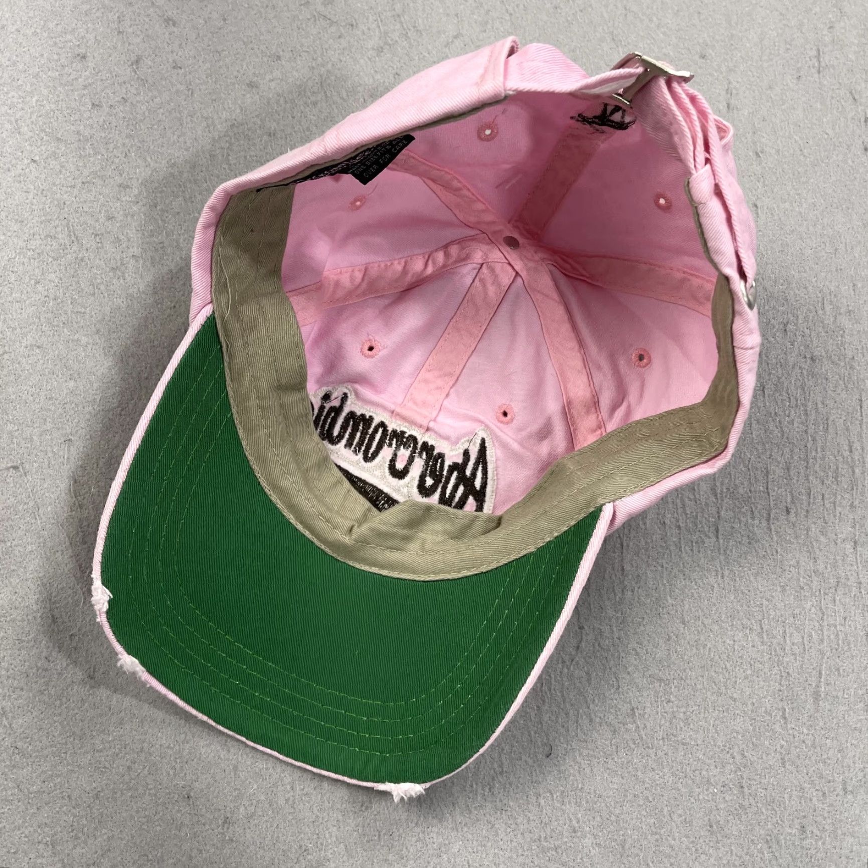 Abercrombie & Fitch VINTAGE Abercrombie and Fitch Hat Adult Pink Script Distressed Dad Cap Logo Y2K Size ONE SIZE - 5 Thumbnail
